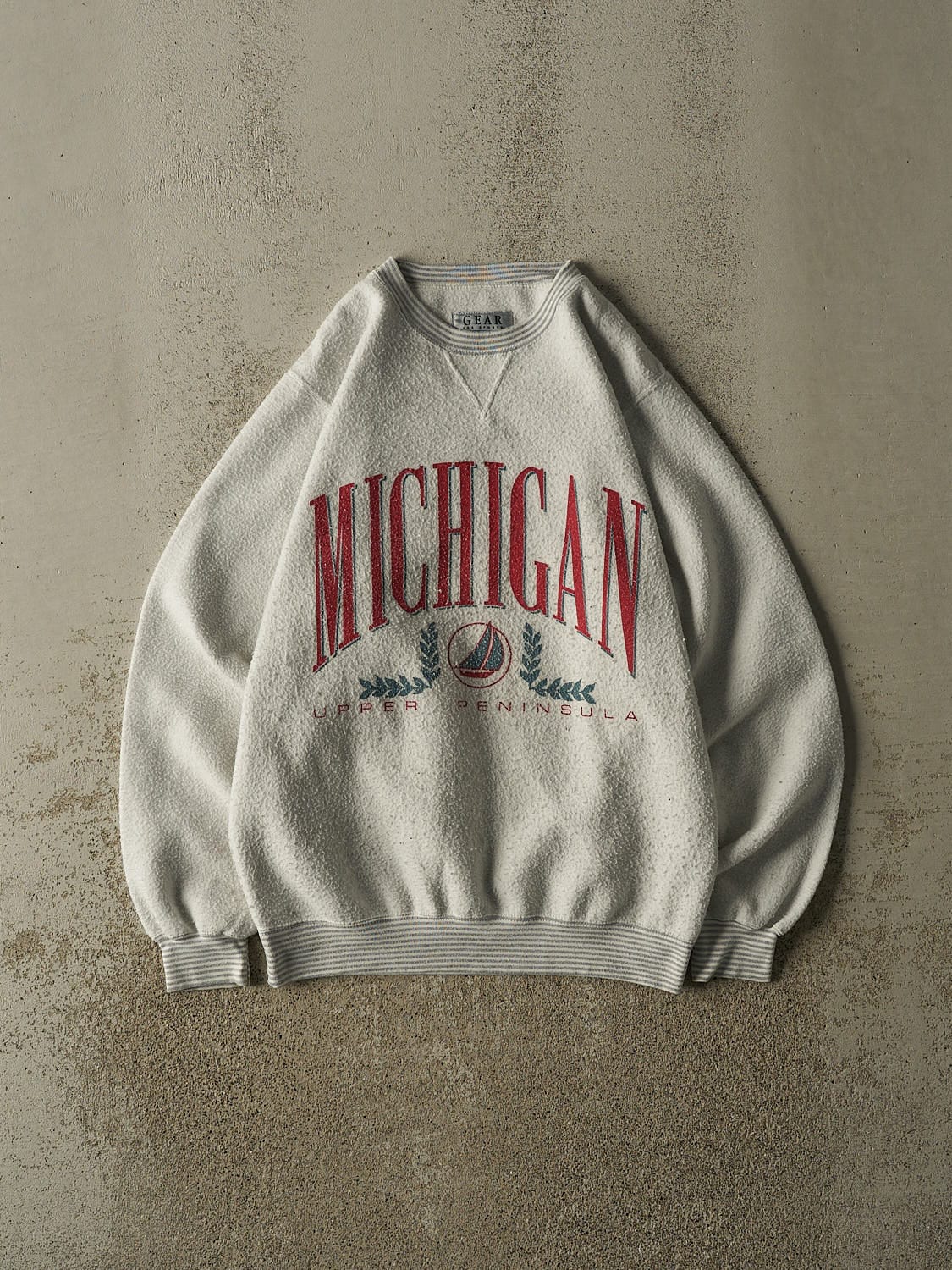 Vintage 90s Heather Grey Michigan Inside Out Crewneck (M/L)