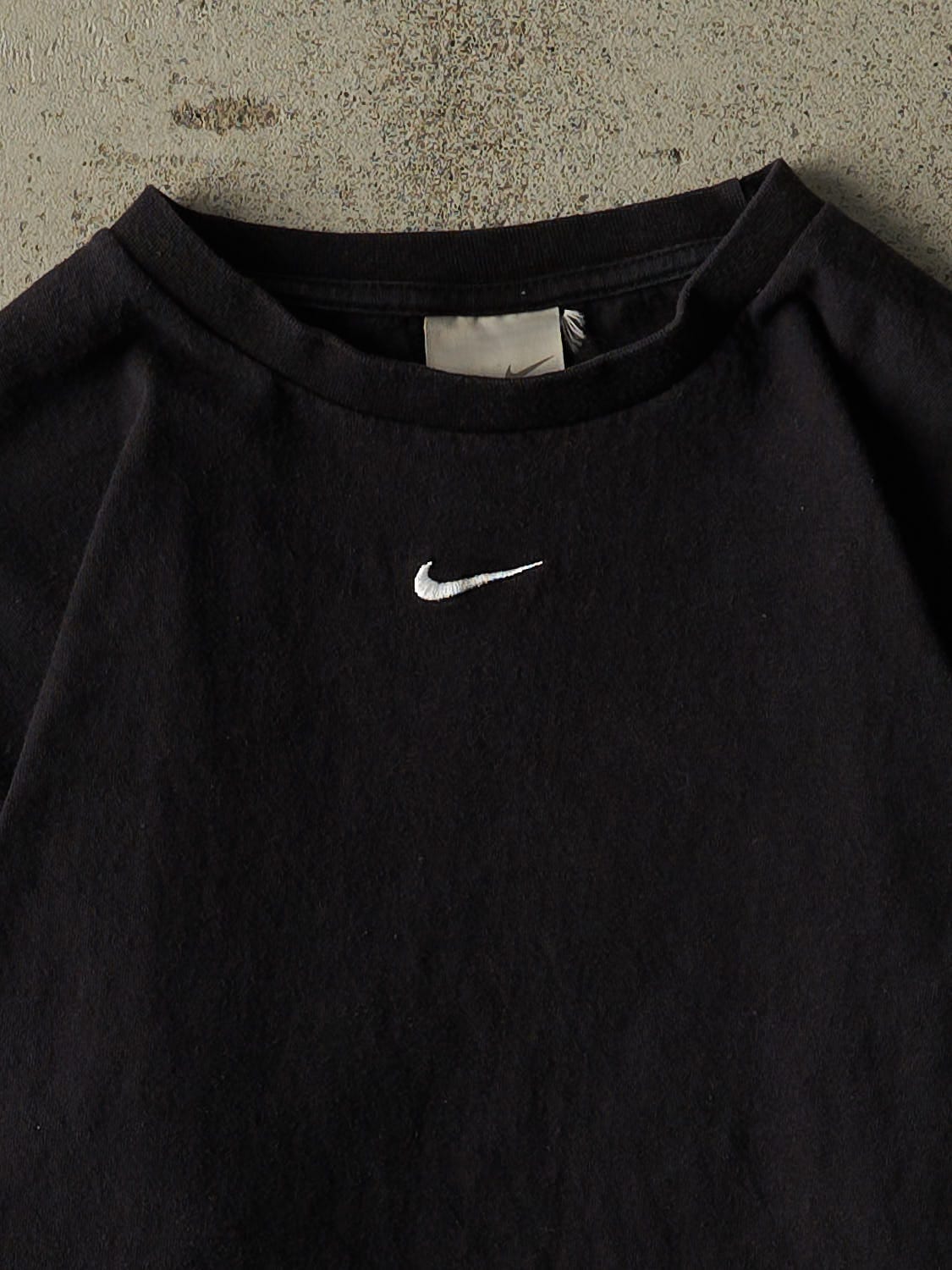 Vintage Y2K Black Nike Middle Swoosh Long Sleeve (S/M)