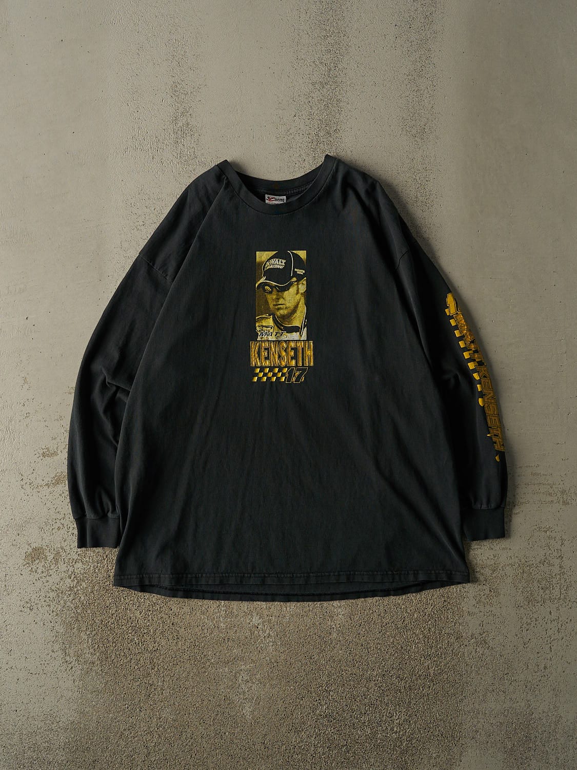 Vintage 04' Faded Black Nascar Matt Kenseth Long Sleeve (XL/XXL)