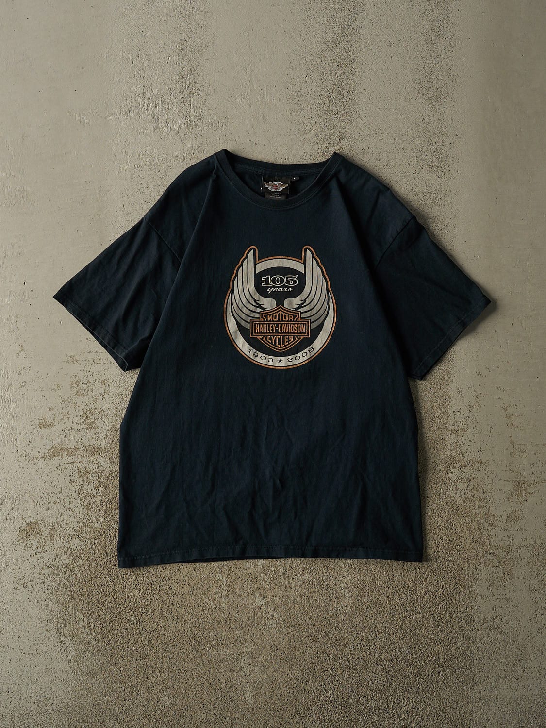 Vintage 08' Faded Black Harley Davidson Anniversery Tee (M/L)
