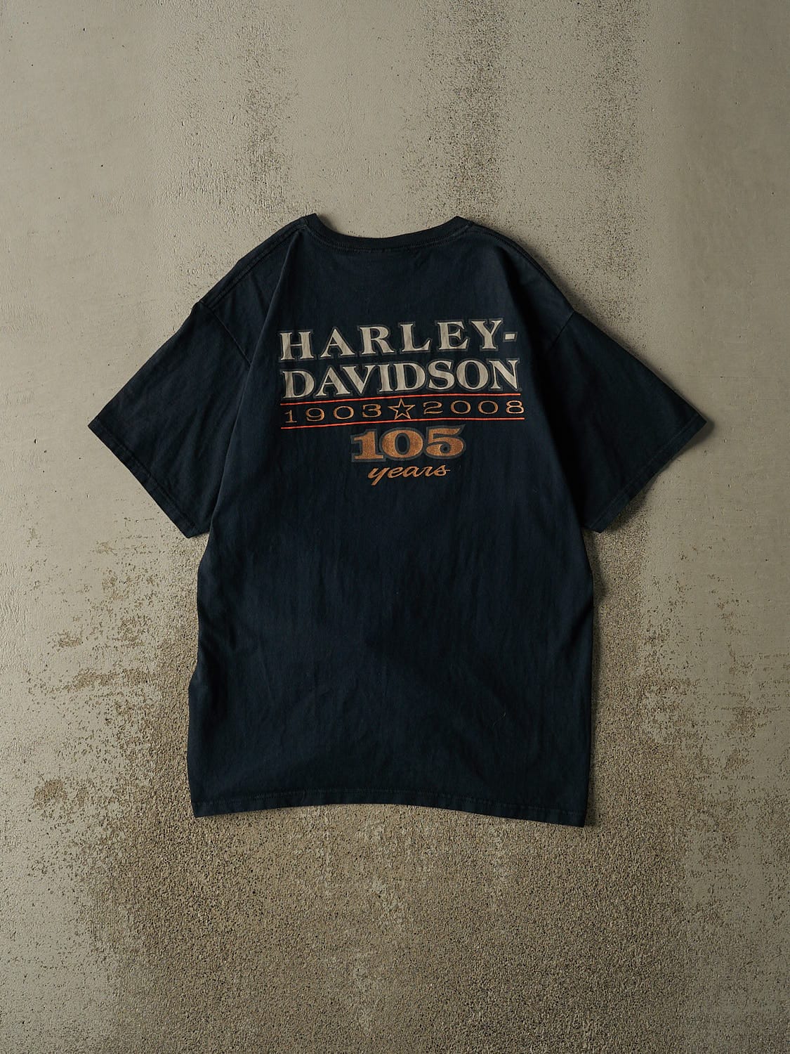 Vintage 08' Faded Black Harley Davidson Anniversery Tee (M/L)