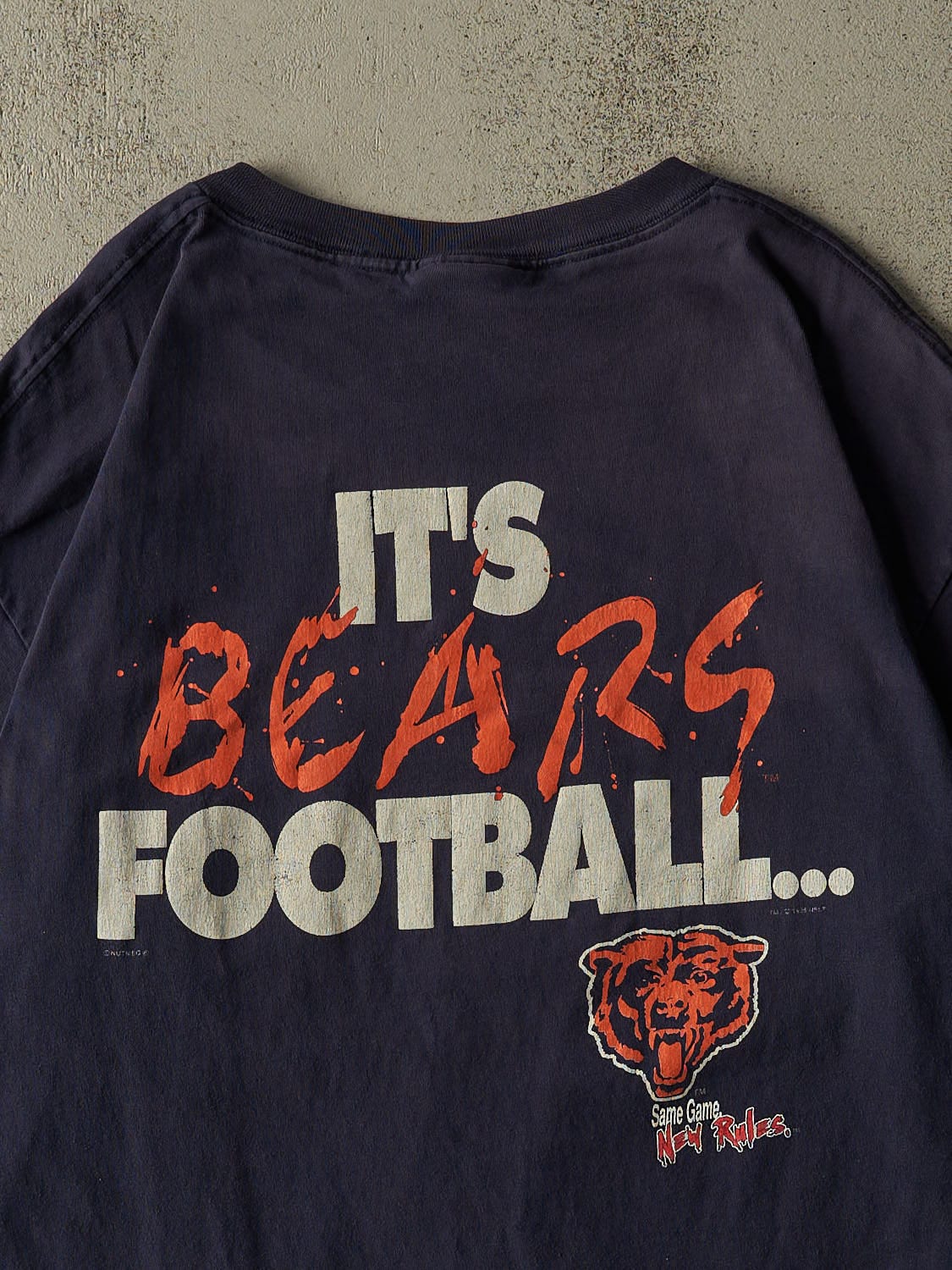 Vintage 95' Navy Blue Chicago Bears "It's Not Just Football" Tee (XL)