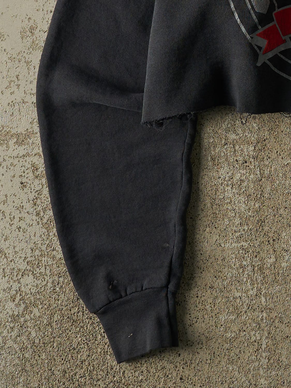 Vintage 80s Faded Black San Francisco 49ers Cropped Crewneck (XS/S)