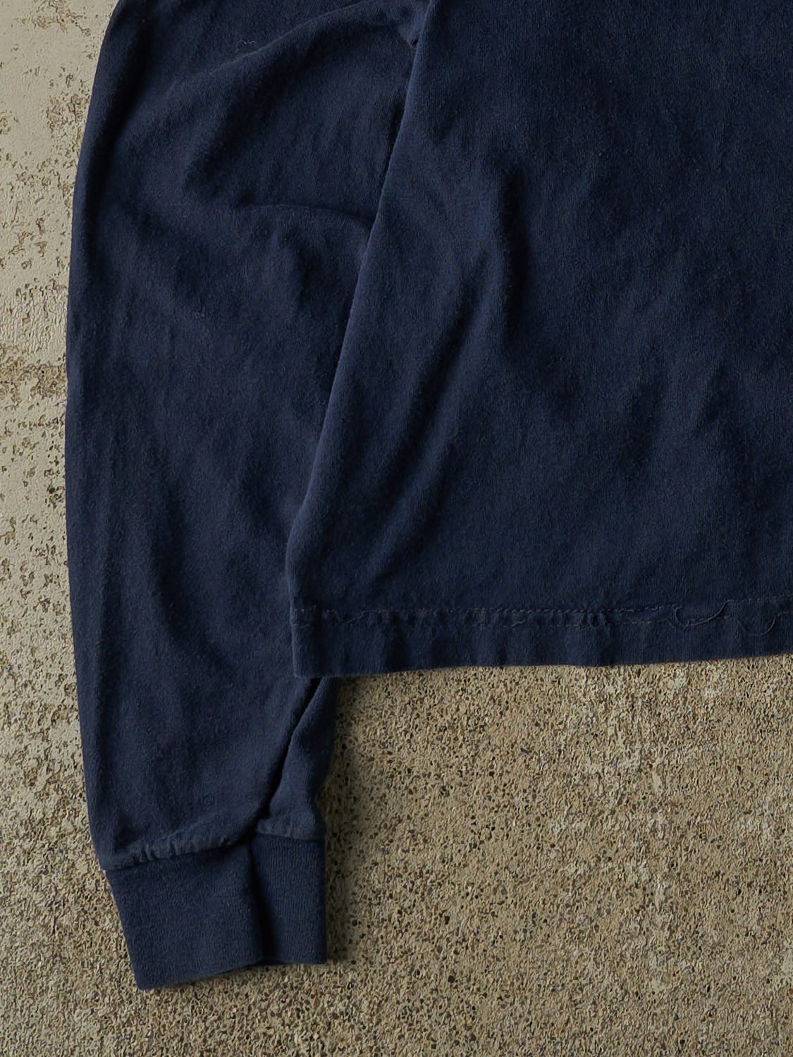 Vintage Y2K Navy Blue University of Michigan Cropped Long Sleeve (S/M)
