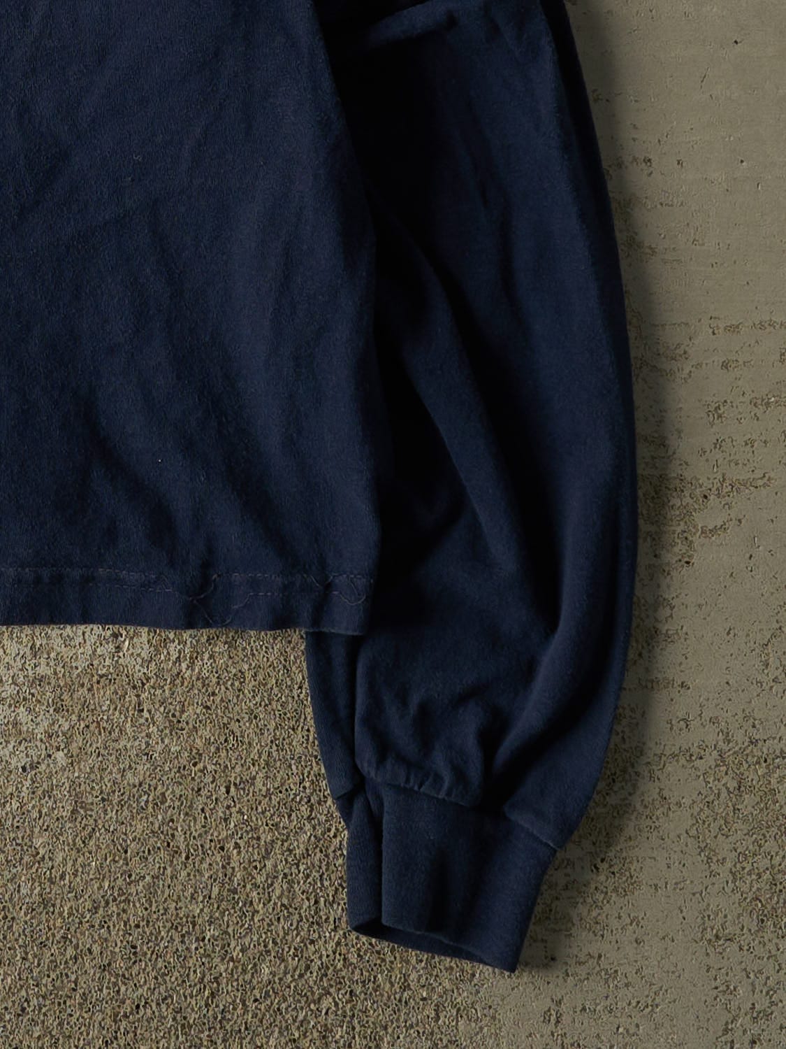 Vintage Y2K Navy Blue University of Michigan Cropped Long Sleeve (S/M)