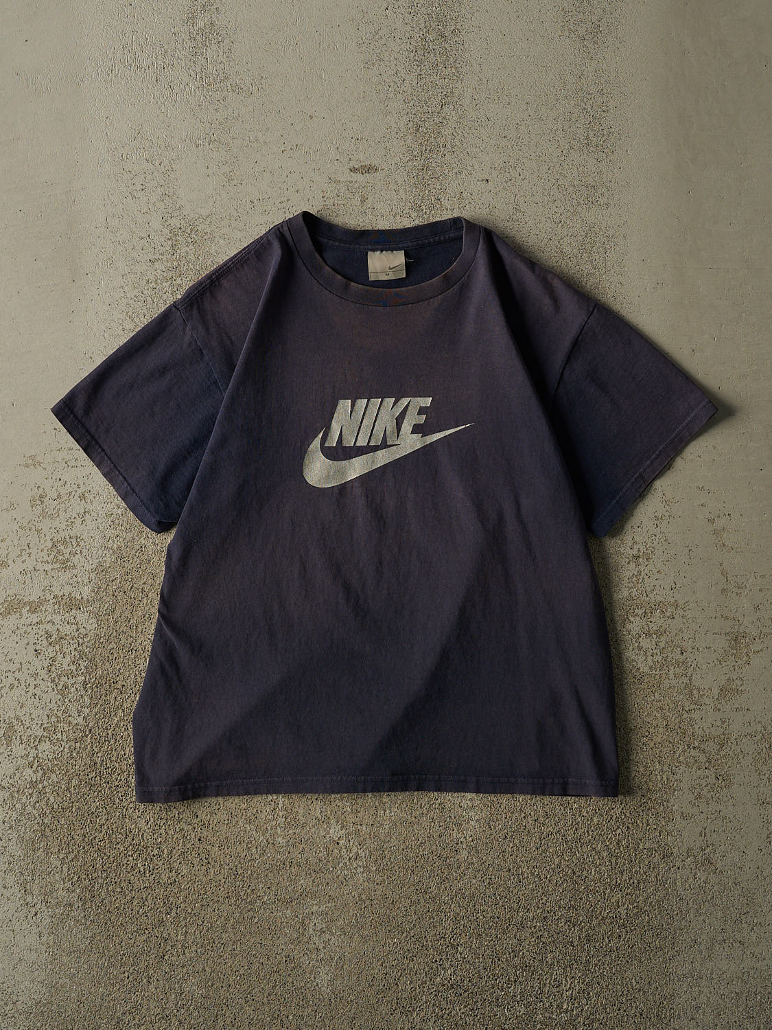 Vintage Y2K Sun Faded Navy Nike Tee (M)