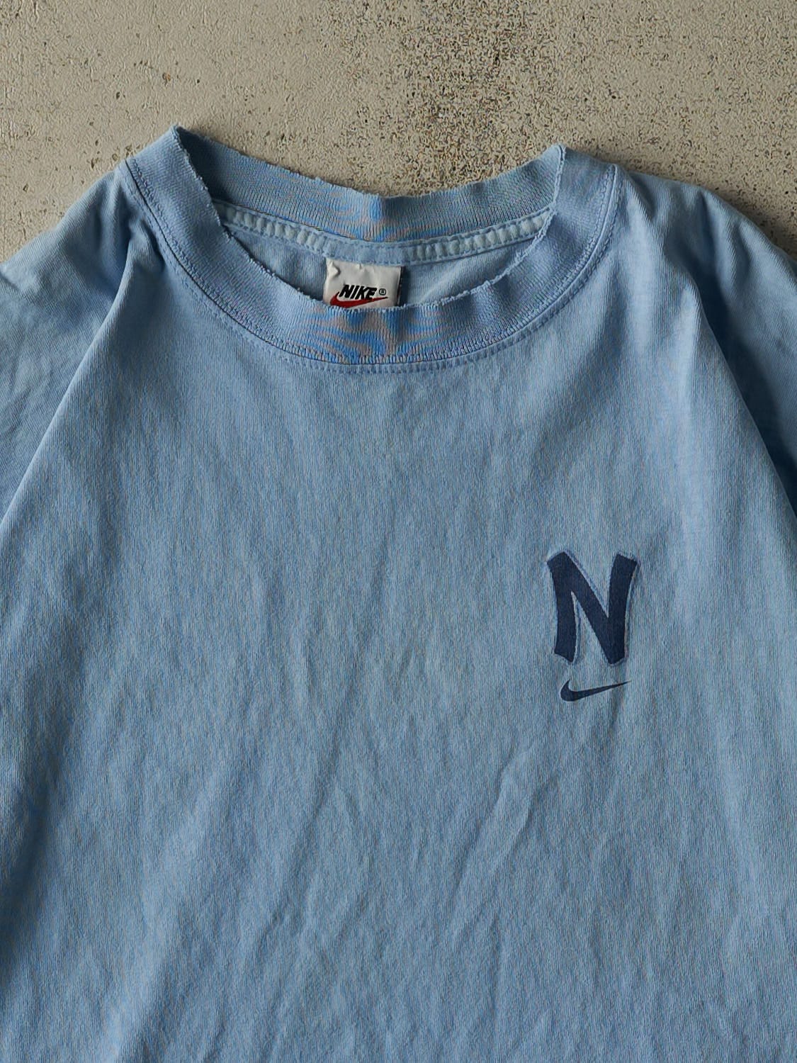 Vintage 90s Baby Blue Nike Logo Tee (L)