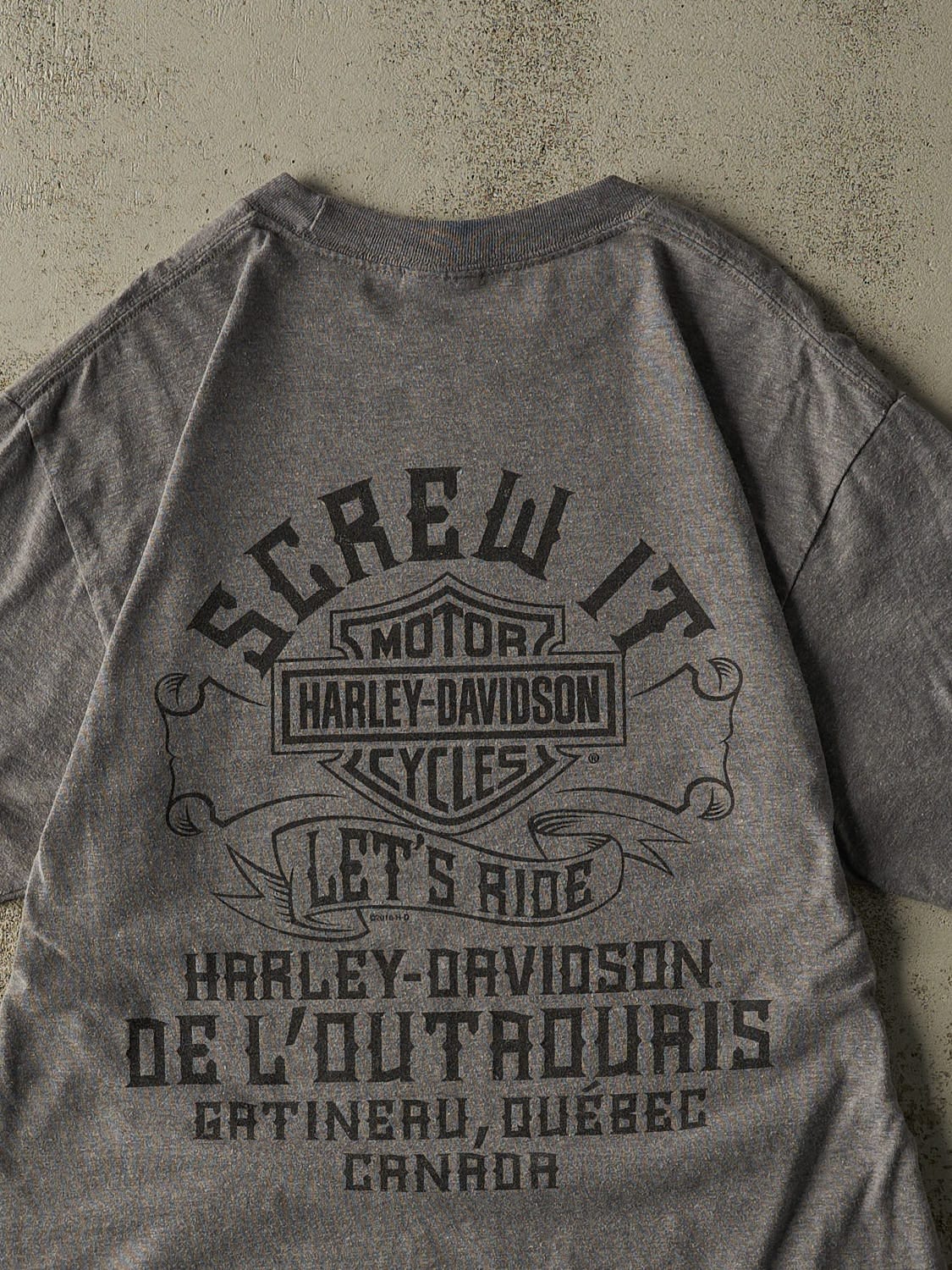 19' Grey Harley Davidson Gatineau Quebec Tee (L)