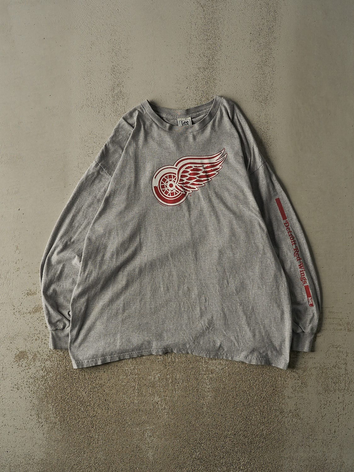 Vintage Y2K Grey Detroit Red Wings Long Sleeve (XL)