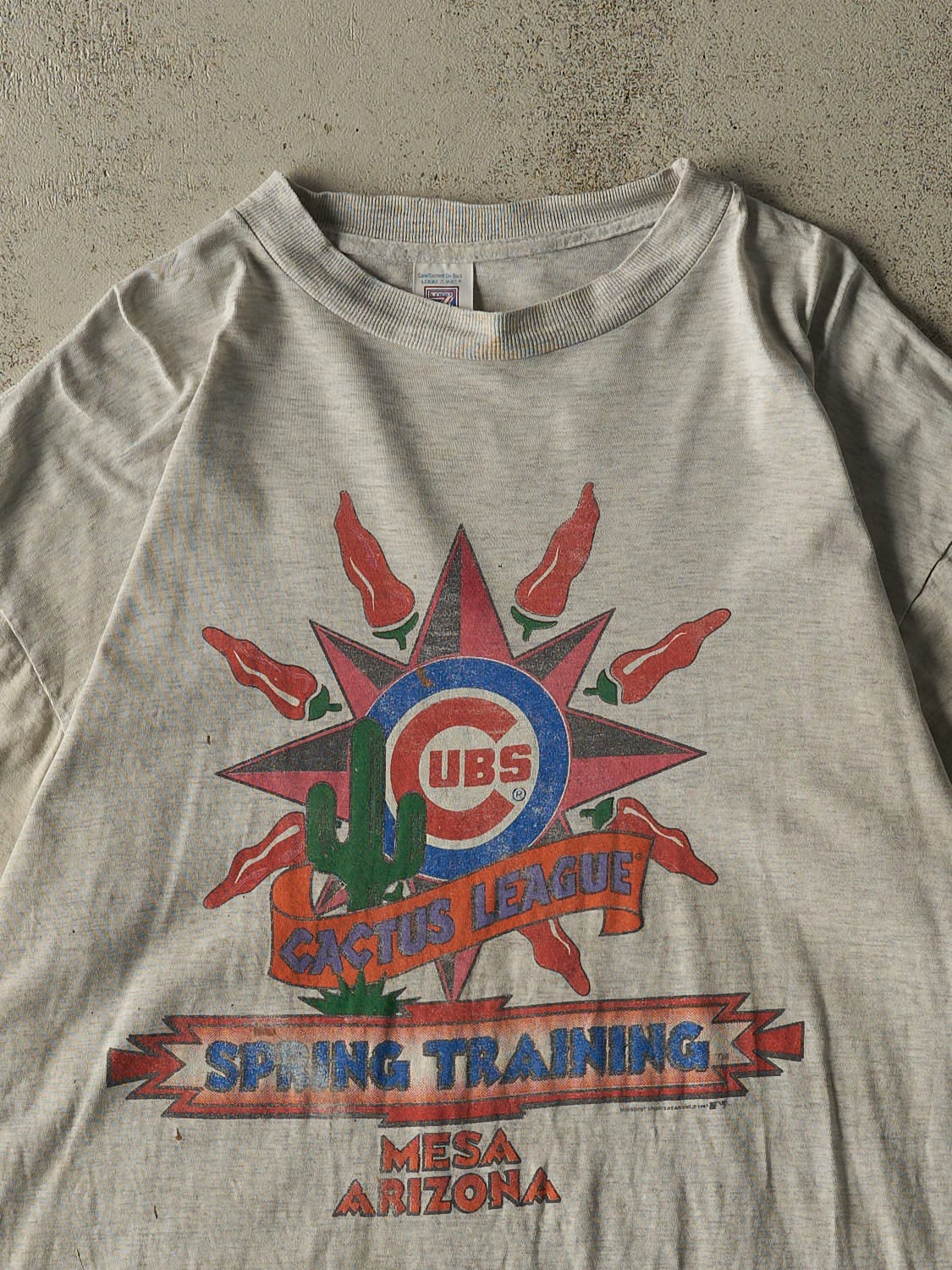 Vintage 97' Heather Grey Chicago Cubs Spring Training Tee (XL)