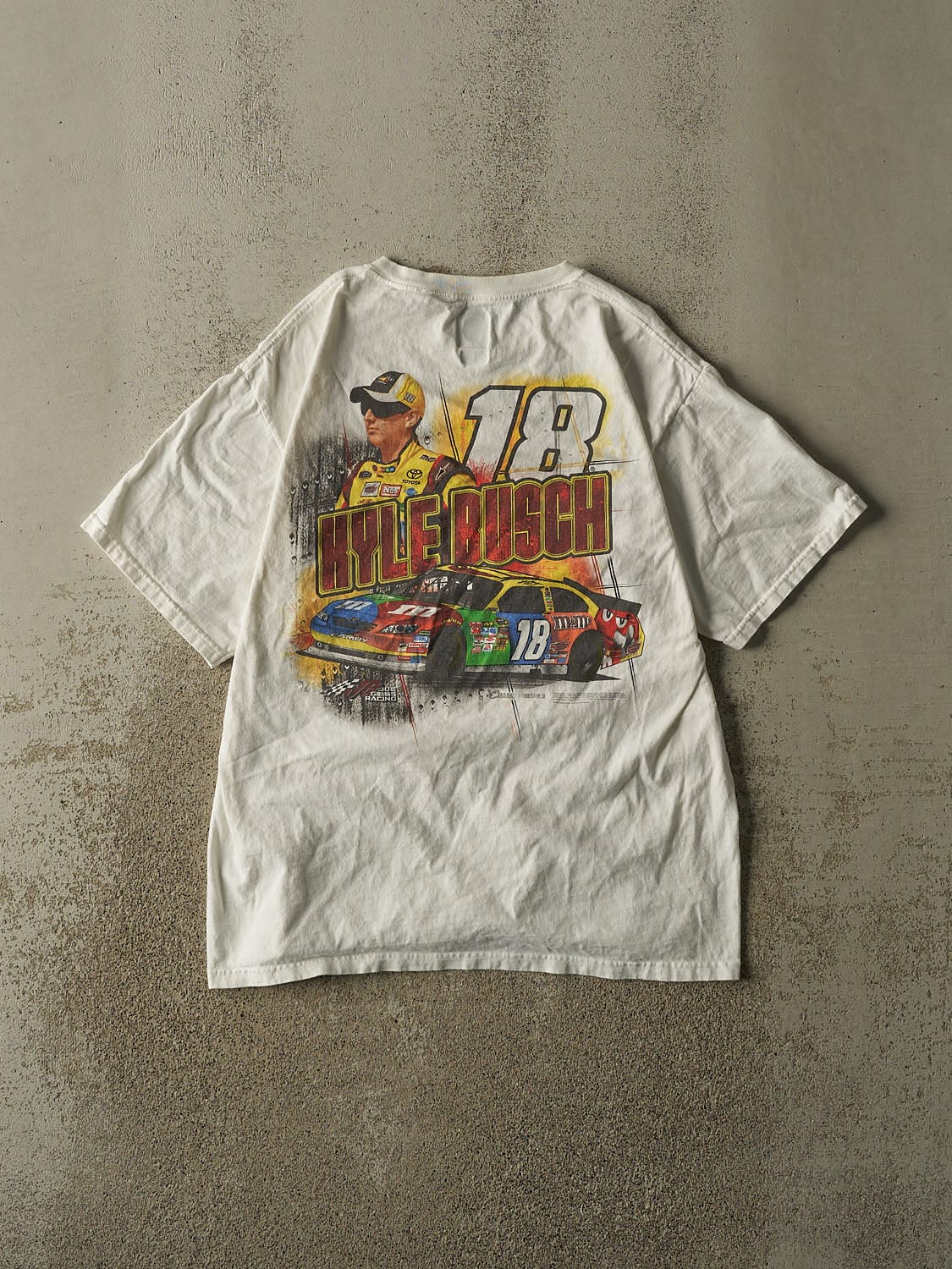 Vintage 11' White Kyle Busch Nascar Tee (L)