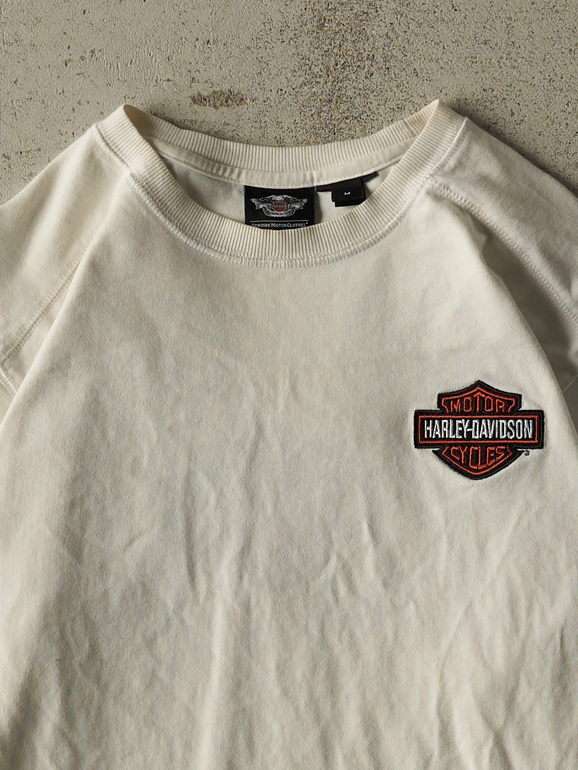 Vintage Y2K White Harley Davidson Flame Long Sleeve (M/L)