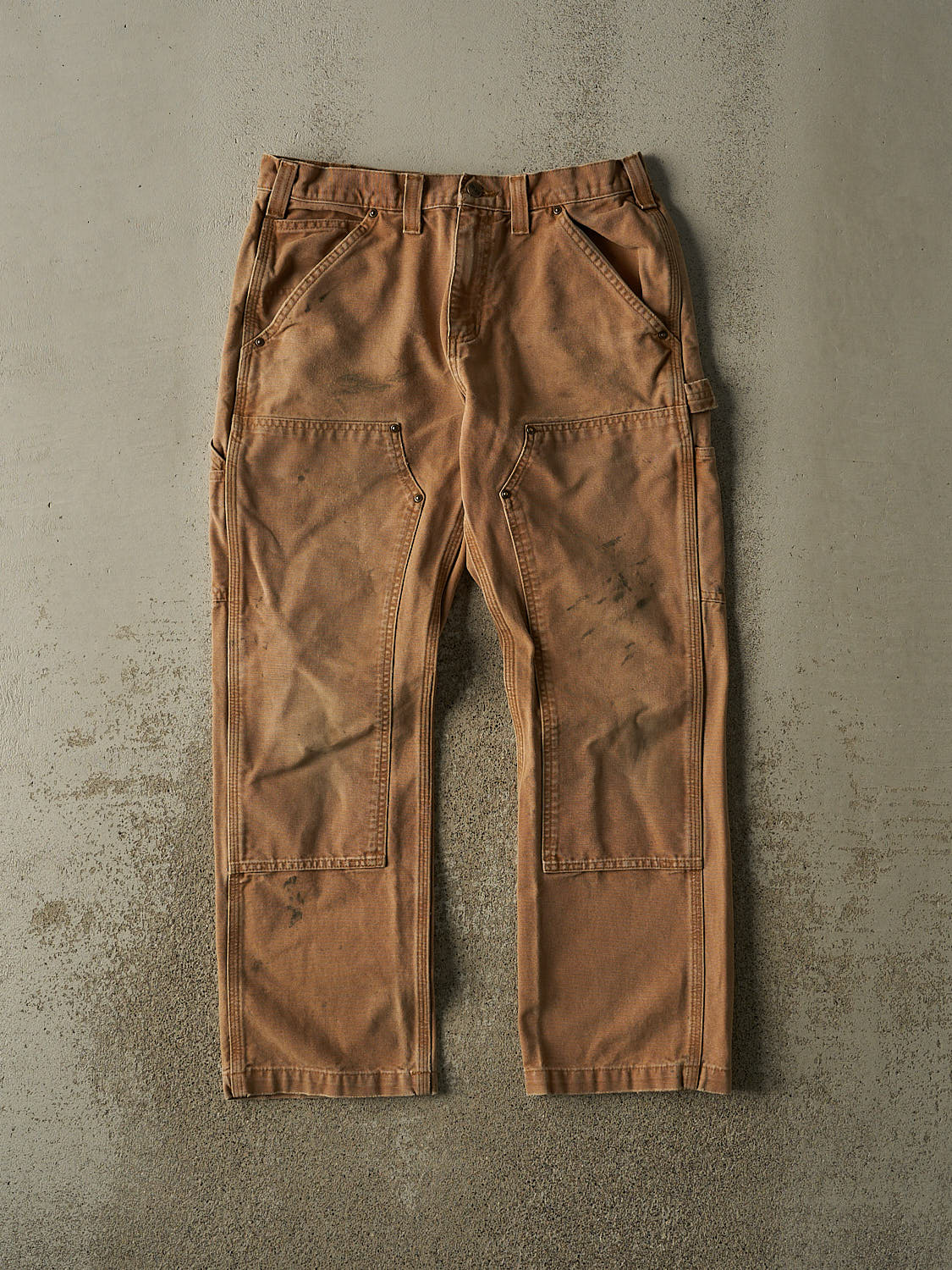 Vintage Y2K Beige Carhartt Double Knee Carpenter Pants (31x29)