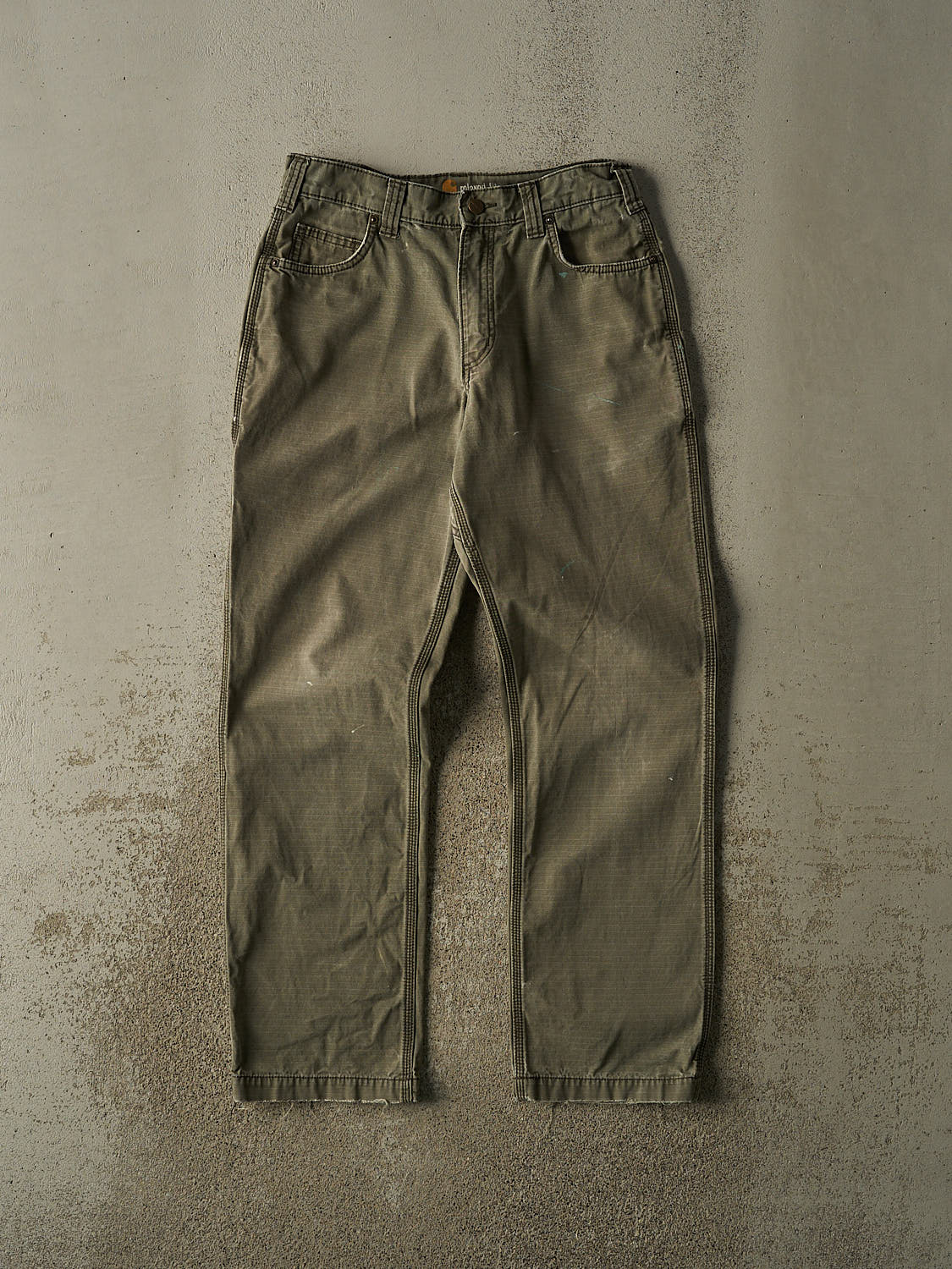 Vintage Y2K Sun Faded Green Carhartt Ripstop Work Pants (30x31)