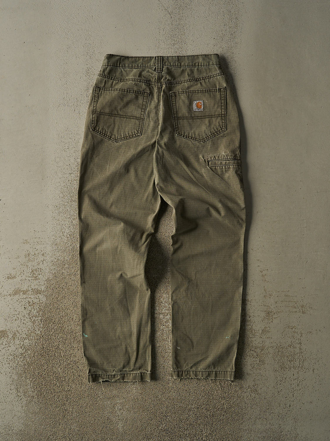 Vintage Y2K Sun Faded Green Carhartt Ripstop Work Pants (30x31)