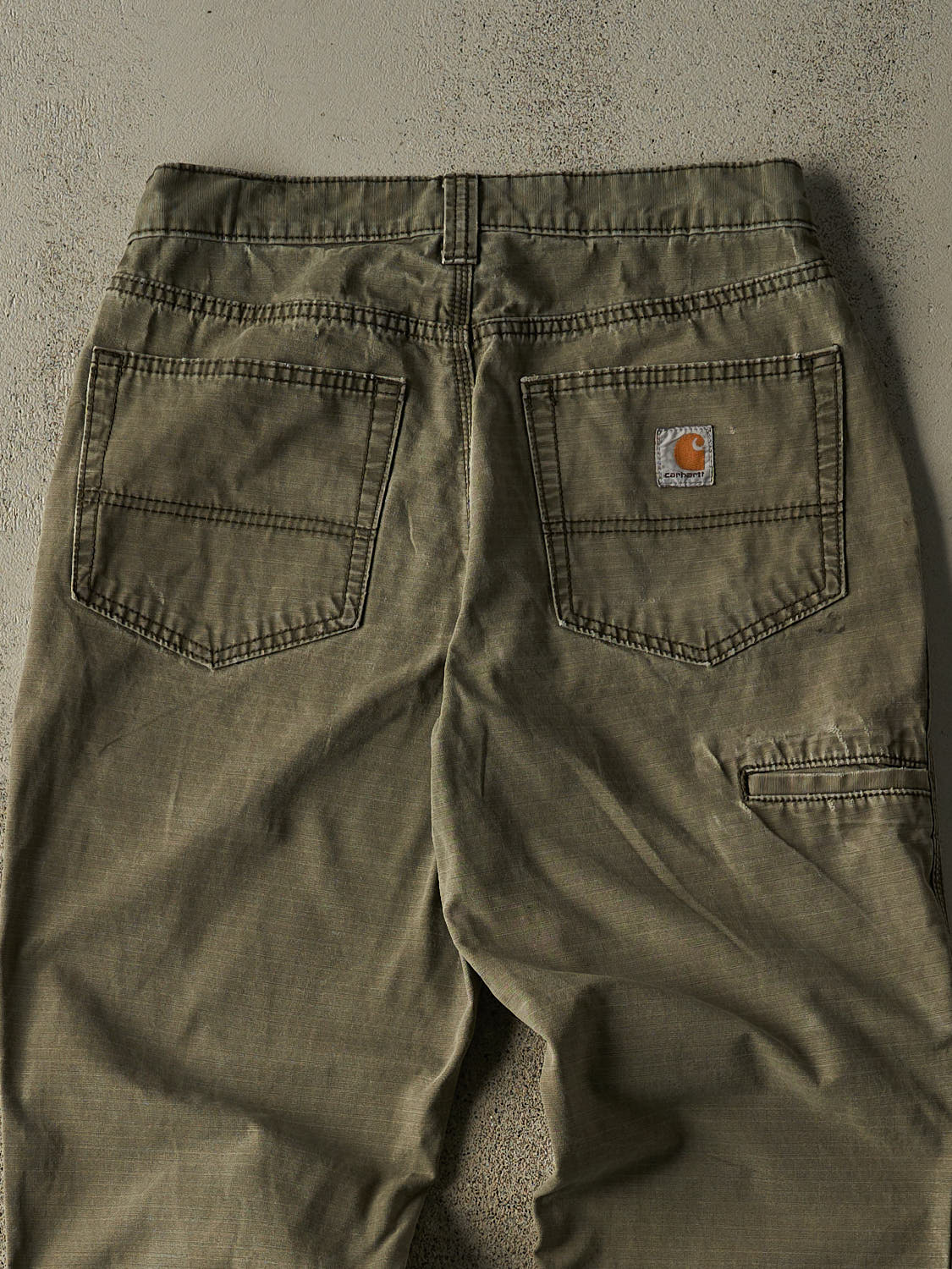 Vintage Y2K Sun Faded Green Carhartt Ripstop Work Pants (30x31)
