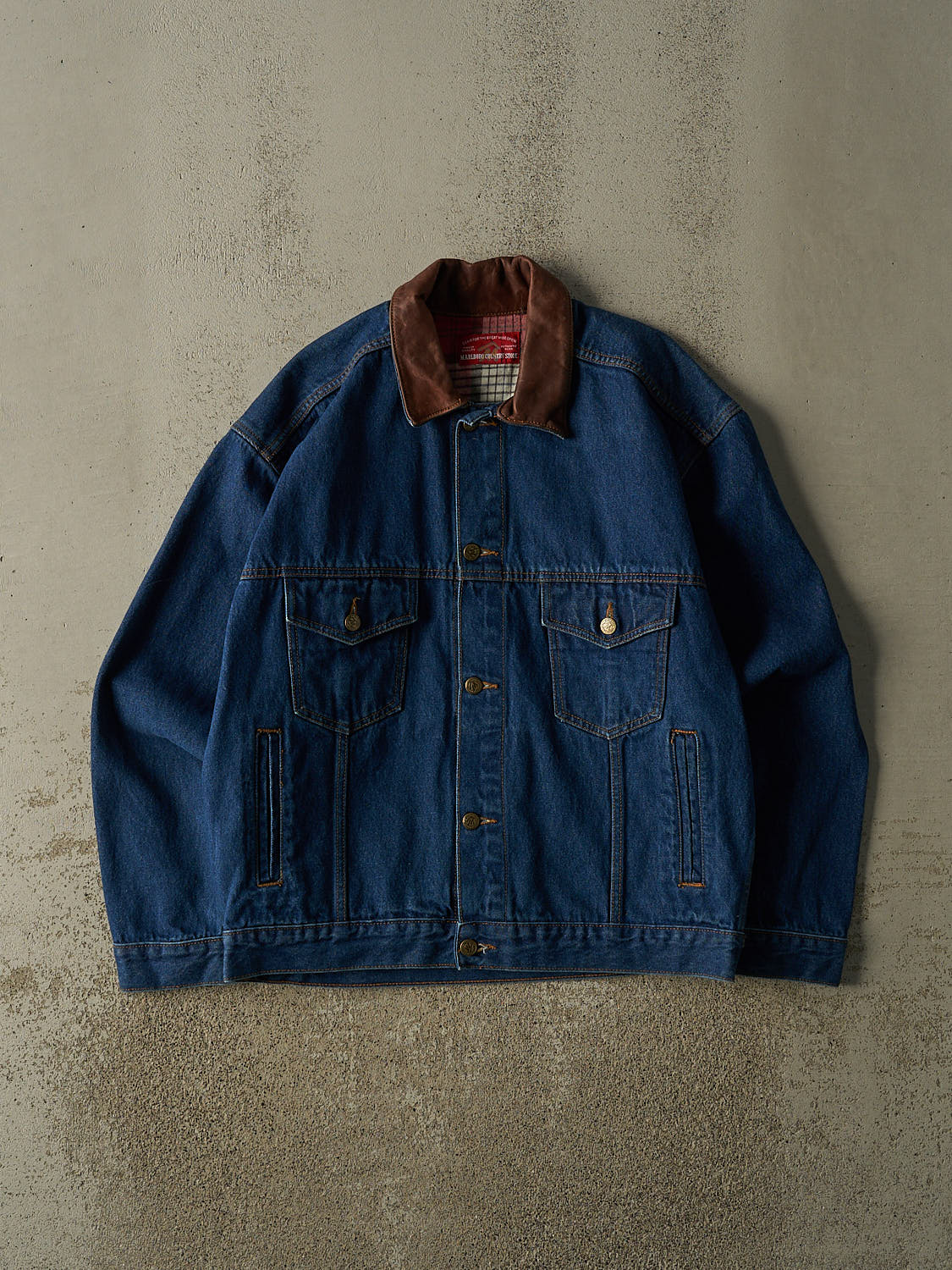Vintage 90s Dark Wash Marlboro Denim Jacket (L/XL)