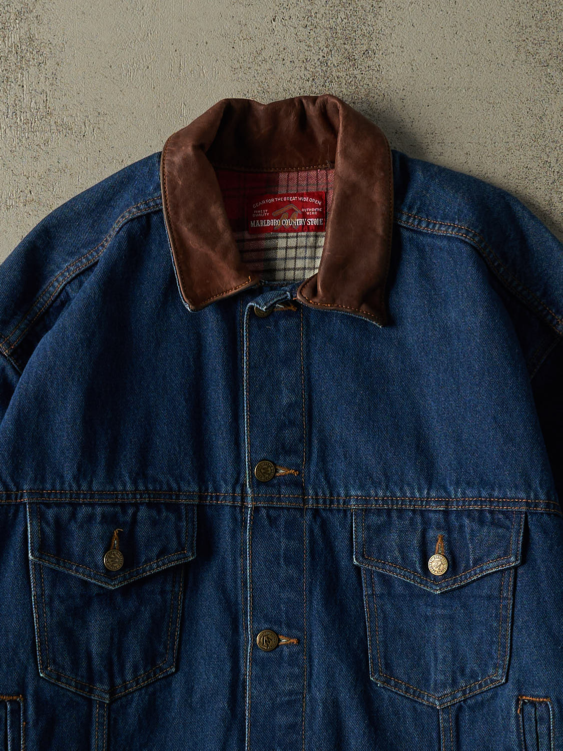 Vintage 90s Dark Wash Marlboro Denim Jacket (L/XL)