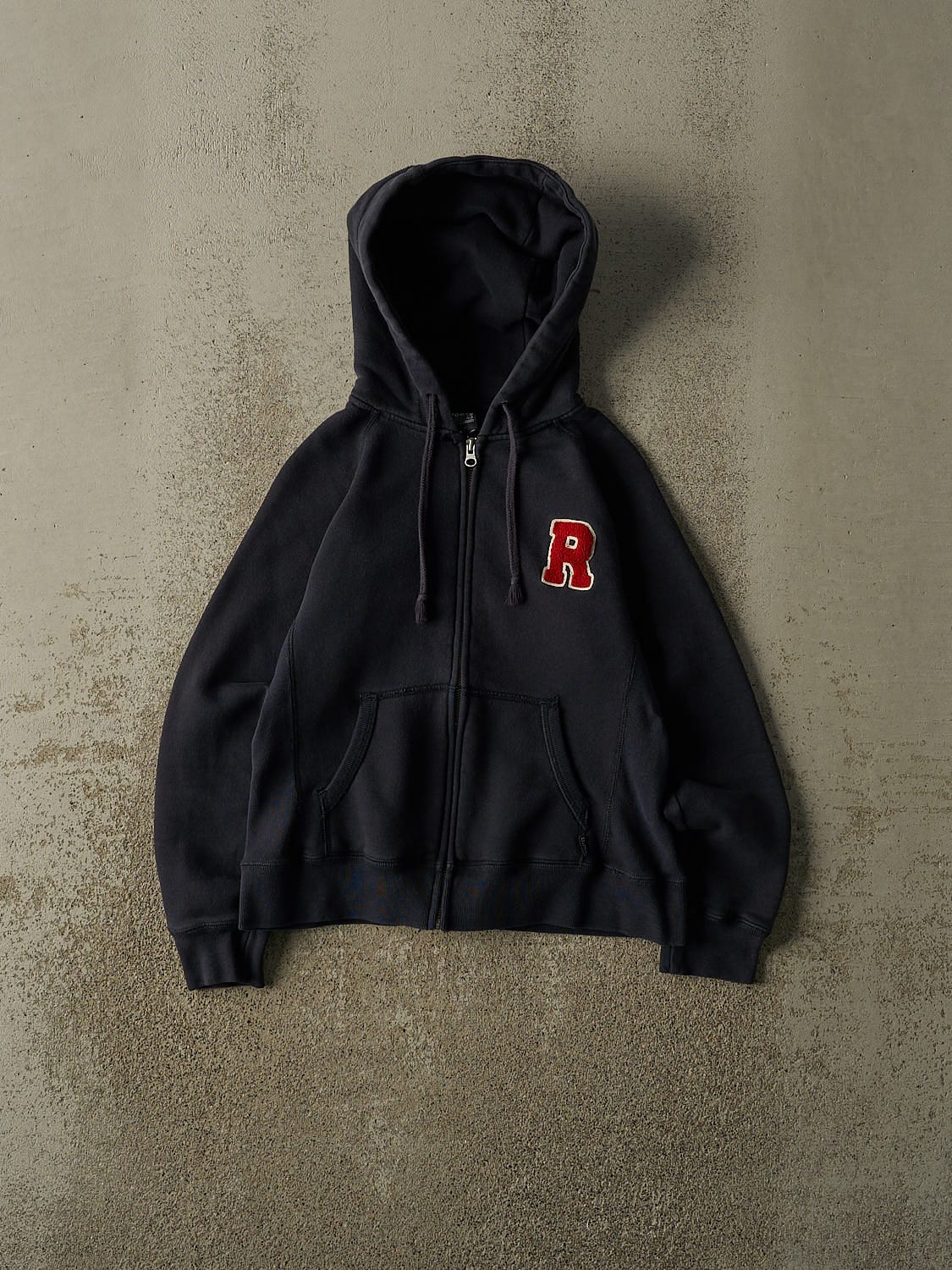 Vintage Y2K Navy Blue Roots Embroidered Zip Up Sweater (XXS/XS)