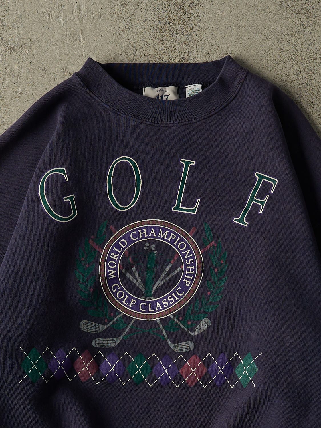 Vintage 90s Sun Faded Navy Golf World Championship Crewneck (L/XL)
