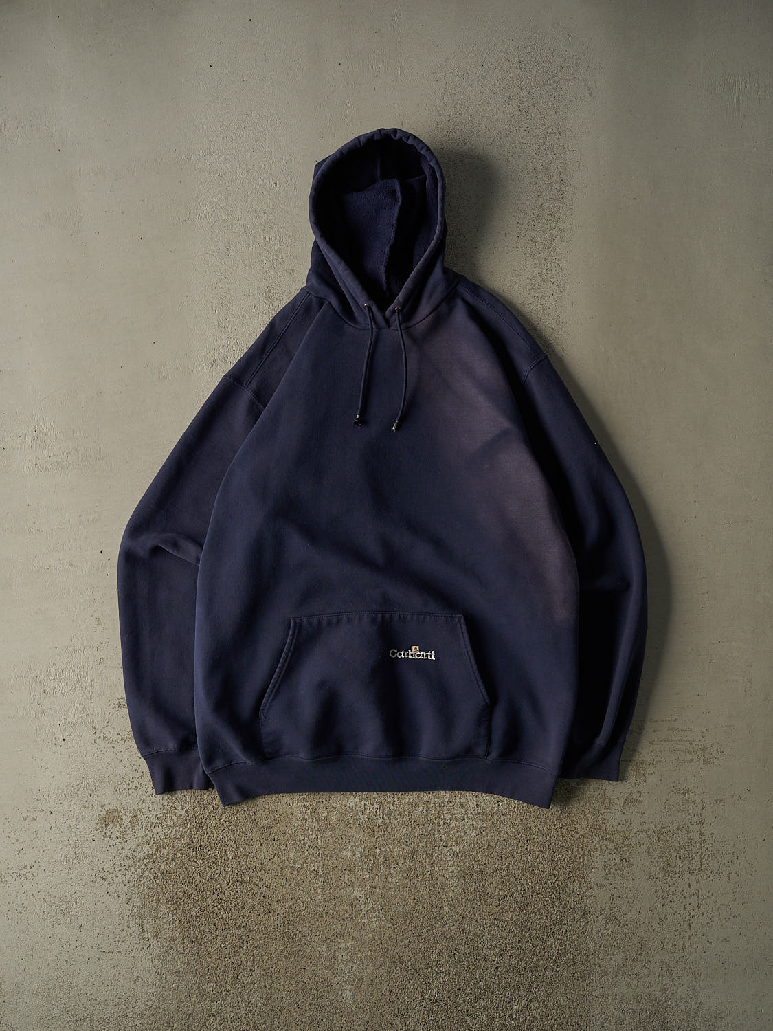 Vintage 90s Sun Faded Navy Carhartt Embroidered Hoodie (XXXL)