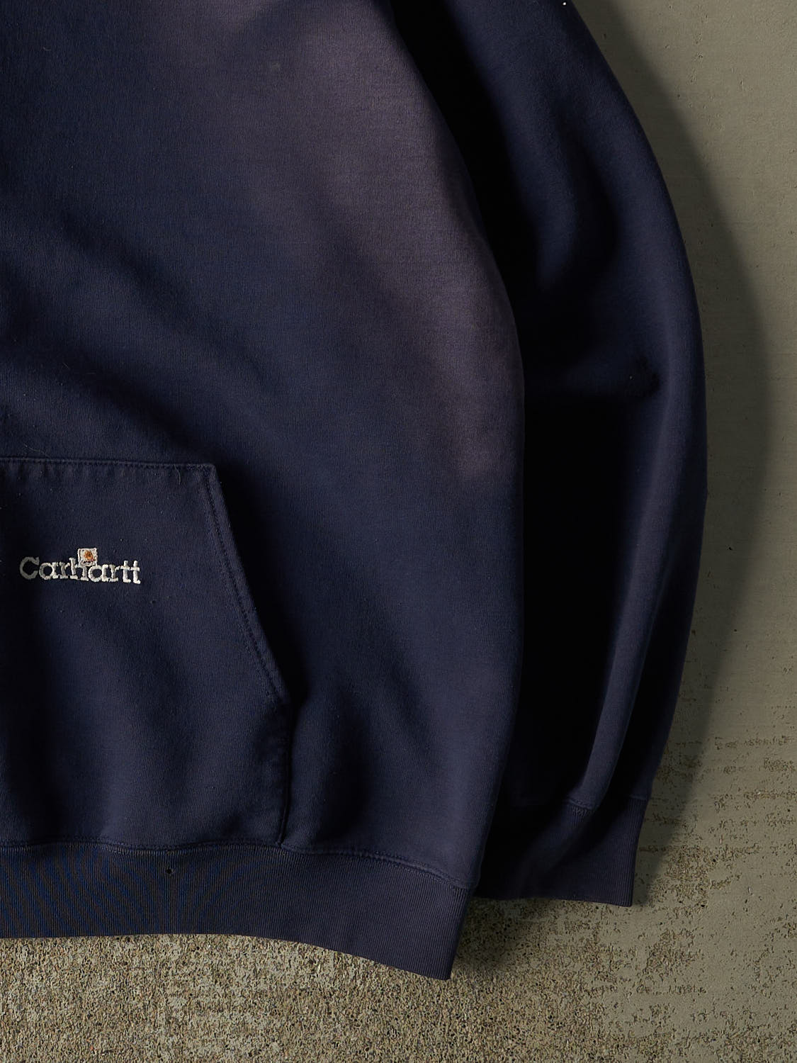 Vintage 90s Sun Faded Navy Carhartt Embroidered Hoodie (XXXL)