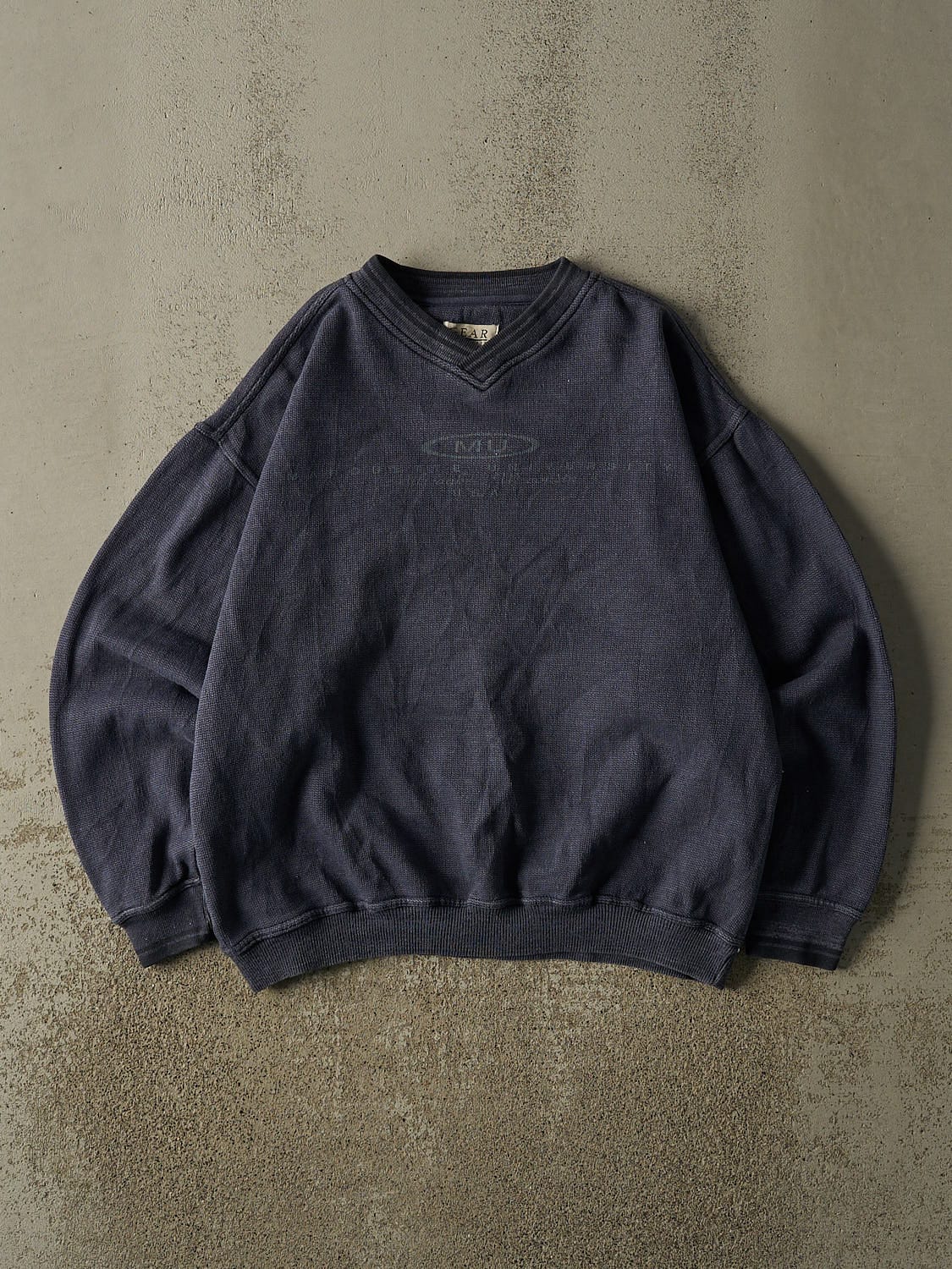 Vintage 90s Navy Blue Marquette University Textured Crewneck (L)