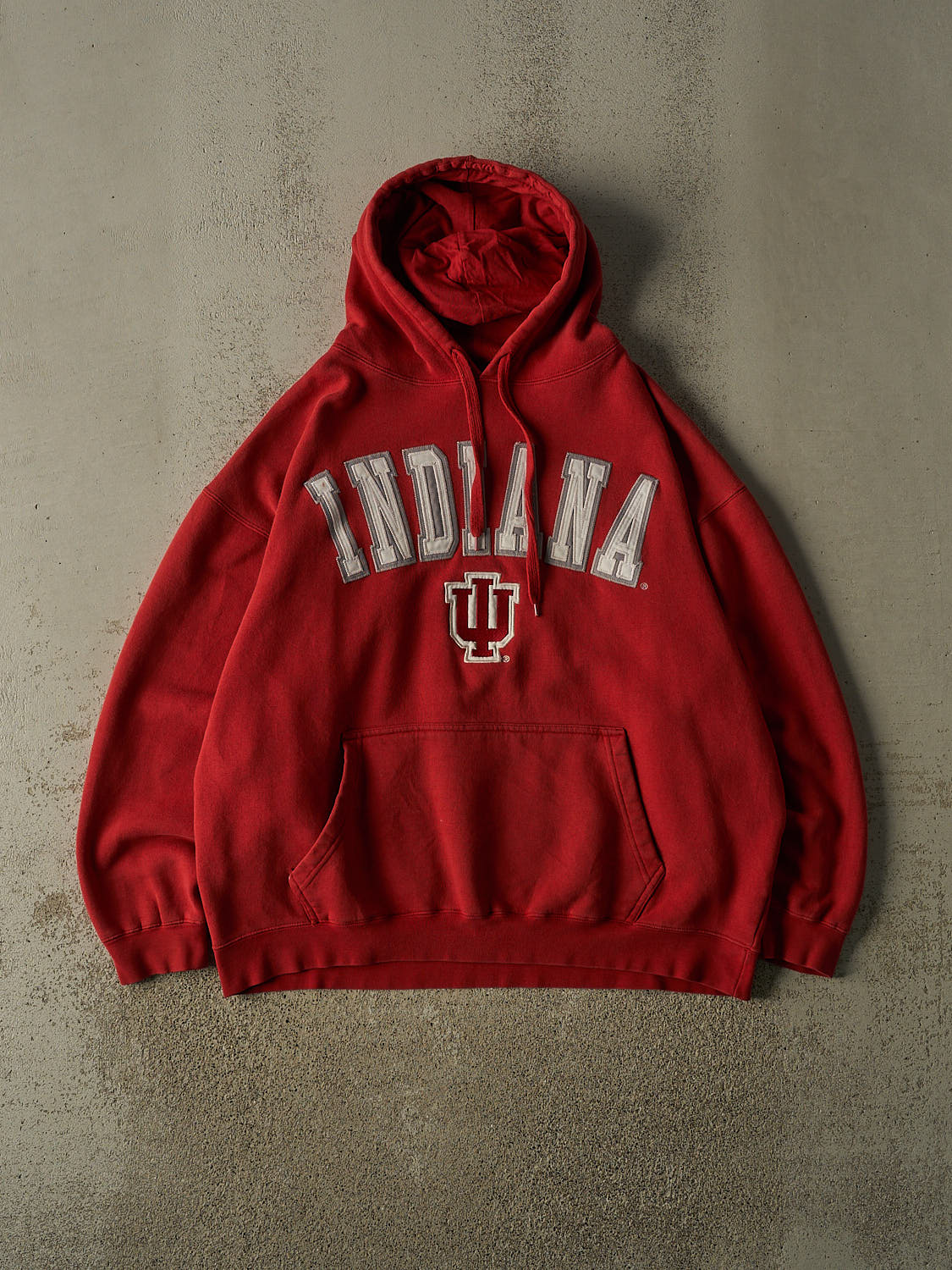 Vintage 90s Red Indiana University Embroidered Hoodie (XL/XXL)