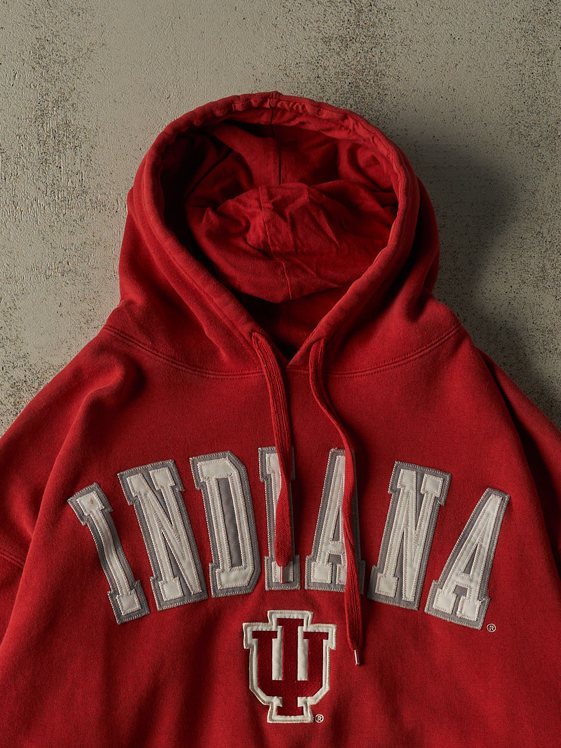 Vintage 90s Red Indiana University Embroidered Hoodie (XL/XXL)