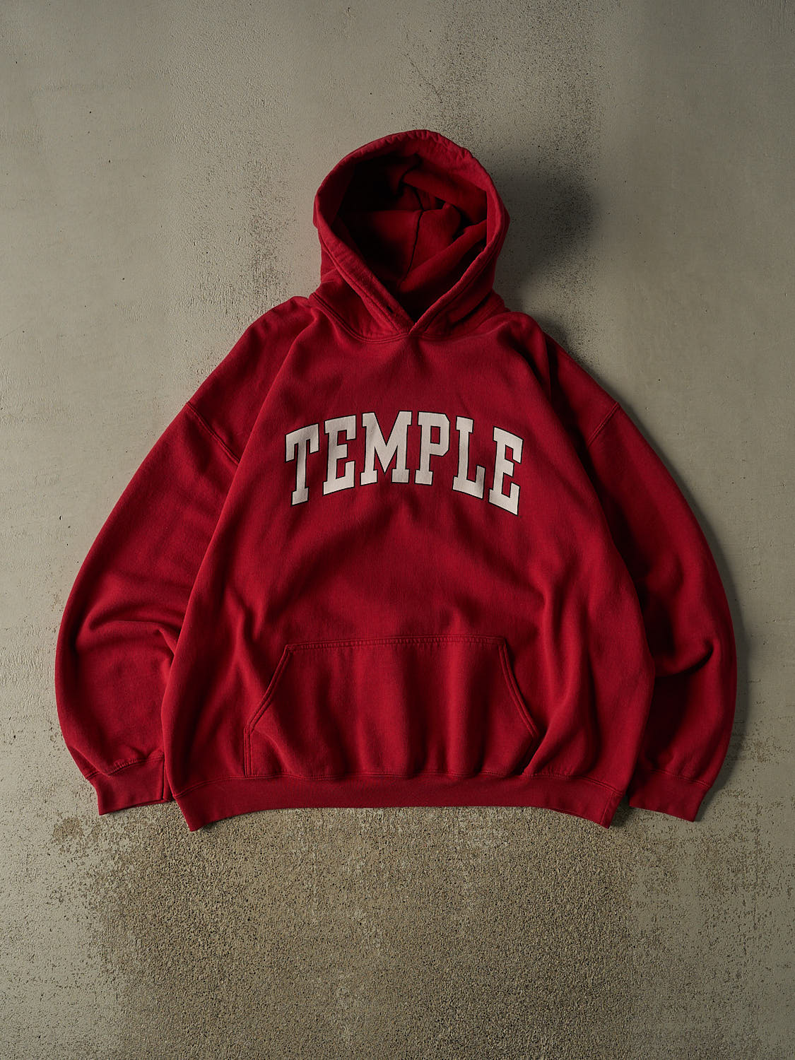 Vintage 90s Red Temple University Hoodie (XXL)