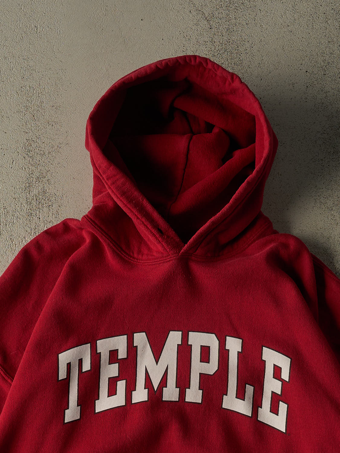 Vintage 90s Red Temple University Hoodie (XXL)