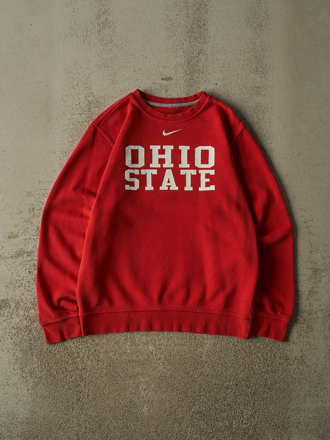 Vintage Y2K Red Nike Middle Swoosh Ohio State University Crewneck (S/M)