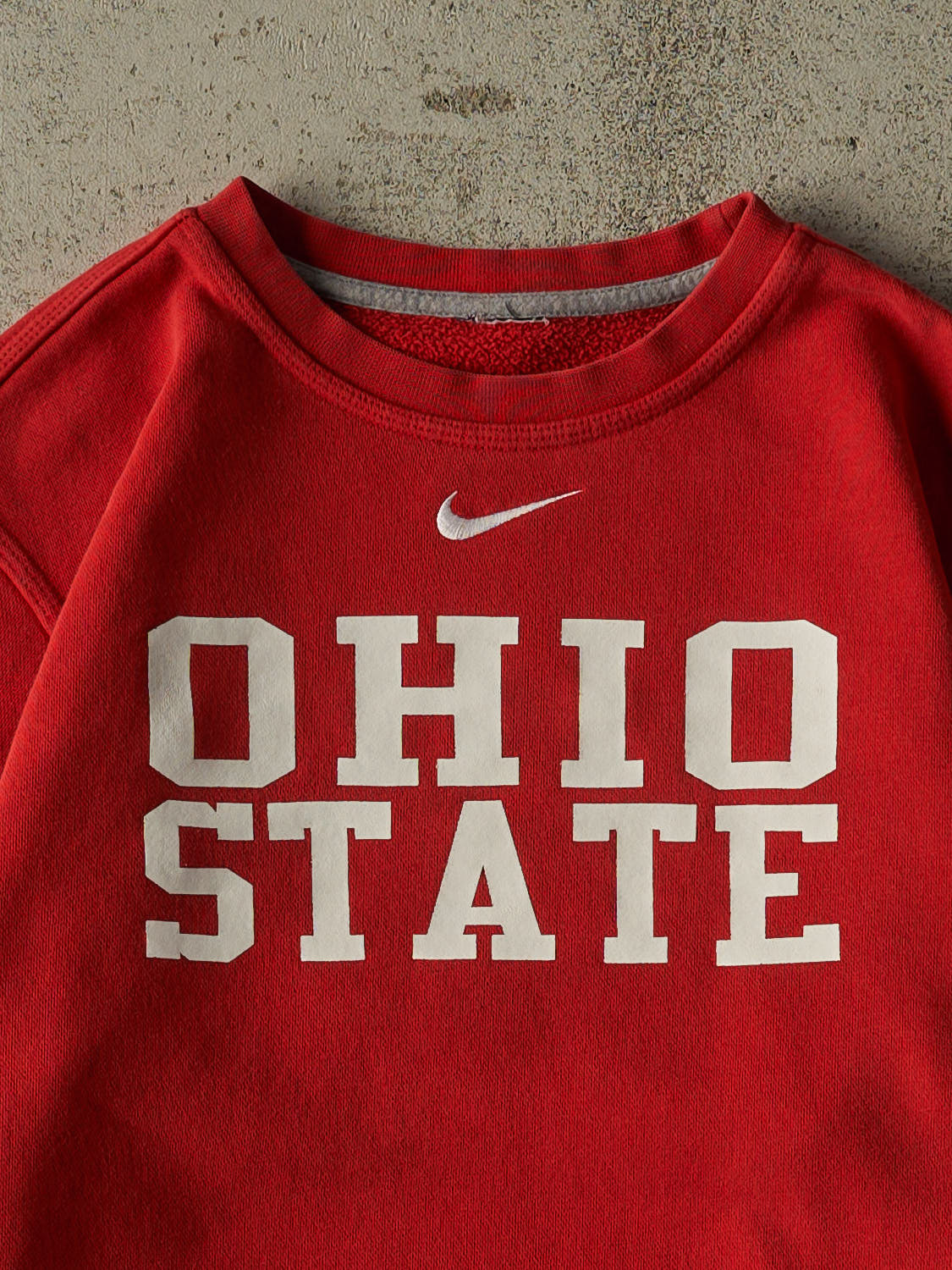 Vintage Y2K Red Nike Middle Swoosh Ohio State University Crewneck (S/M)