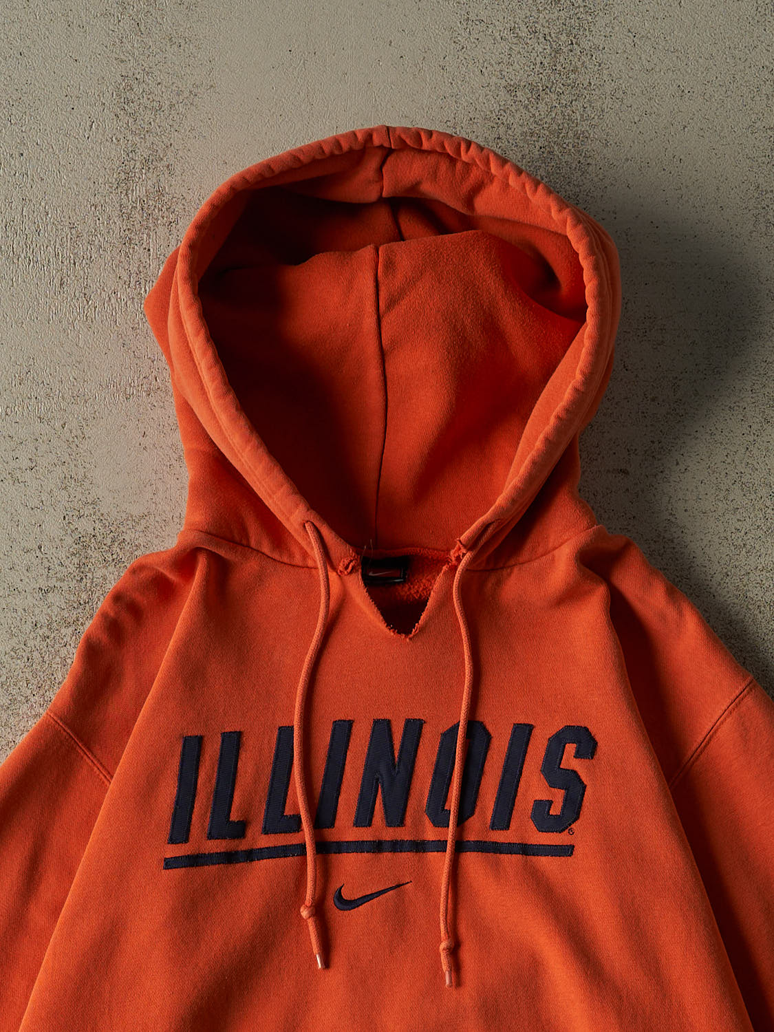 Vintage Y2K Orange Nike Middle Swoosh University of Illinois Hoodie (XL)