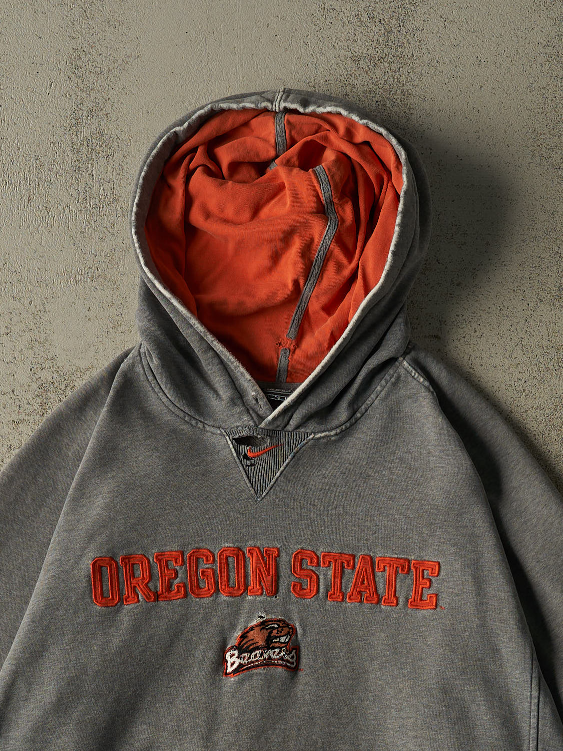 Vintage Y2K Grey Nike Middle Swoosh Oregon State Beavers Hoodie (XL/XXL)