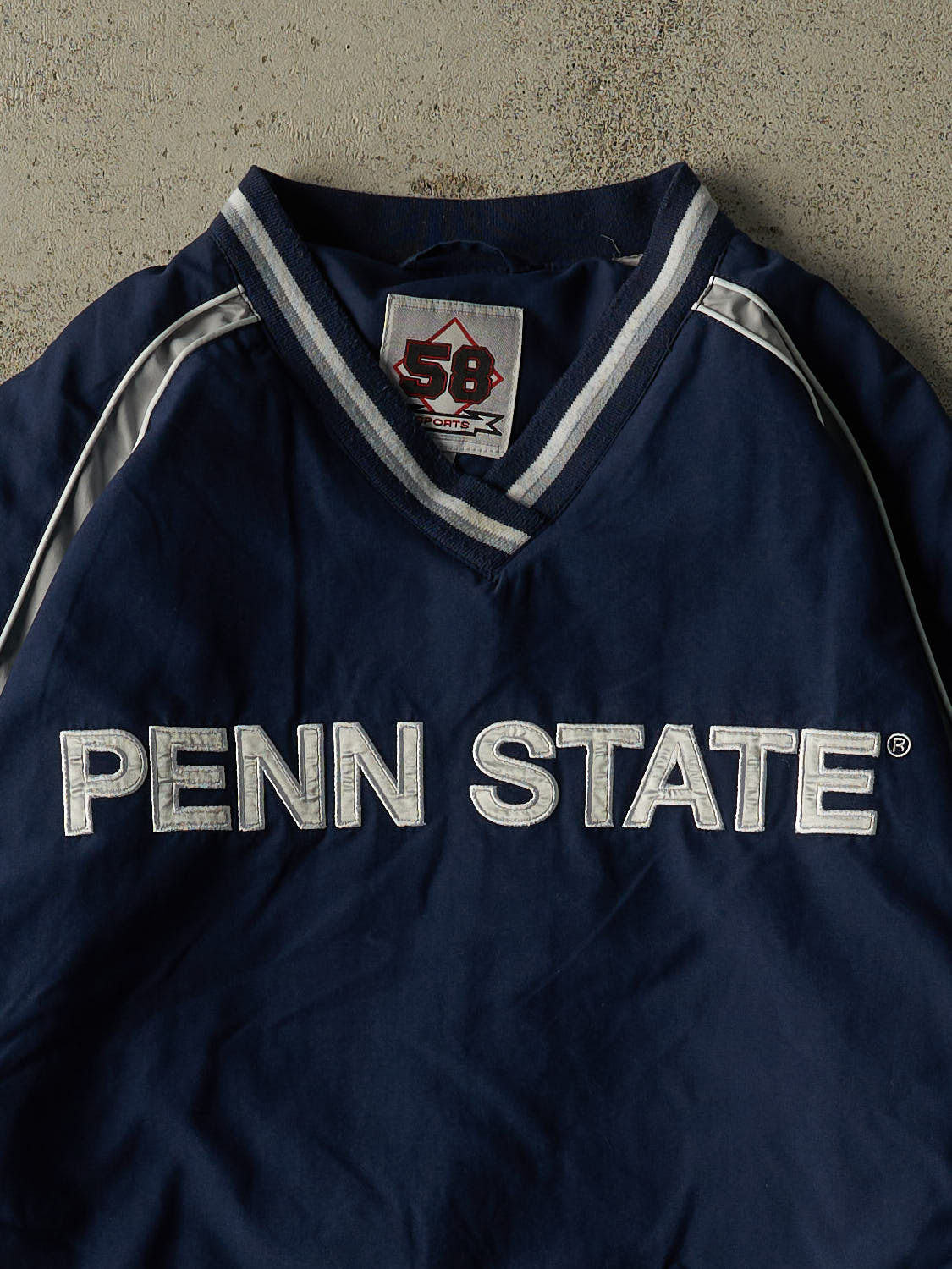 Vintage Y2K Navy Blue Penn State University Windbreaker Jacket (L/XL)