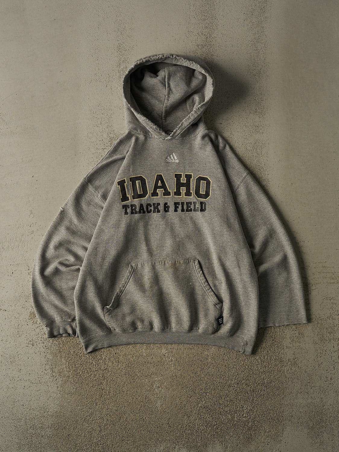 Vintage Y2K Grey Adidas University of Idaho Track & Field  Hoodie (L/XL)