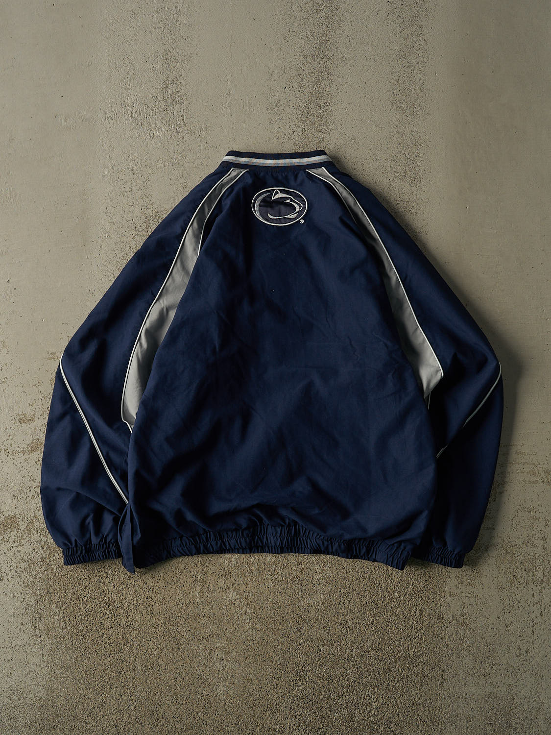 Vintage Y2K Navy Blue Penn State University Windbreaker Jacket (L/XL)