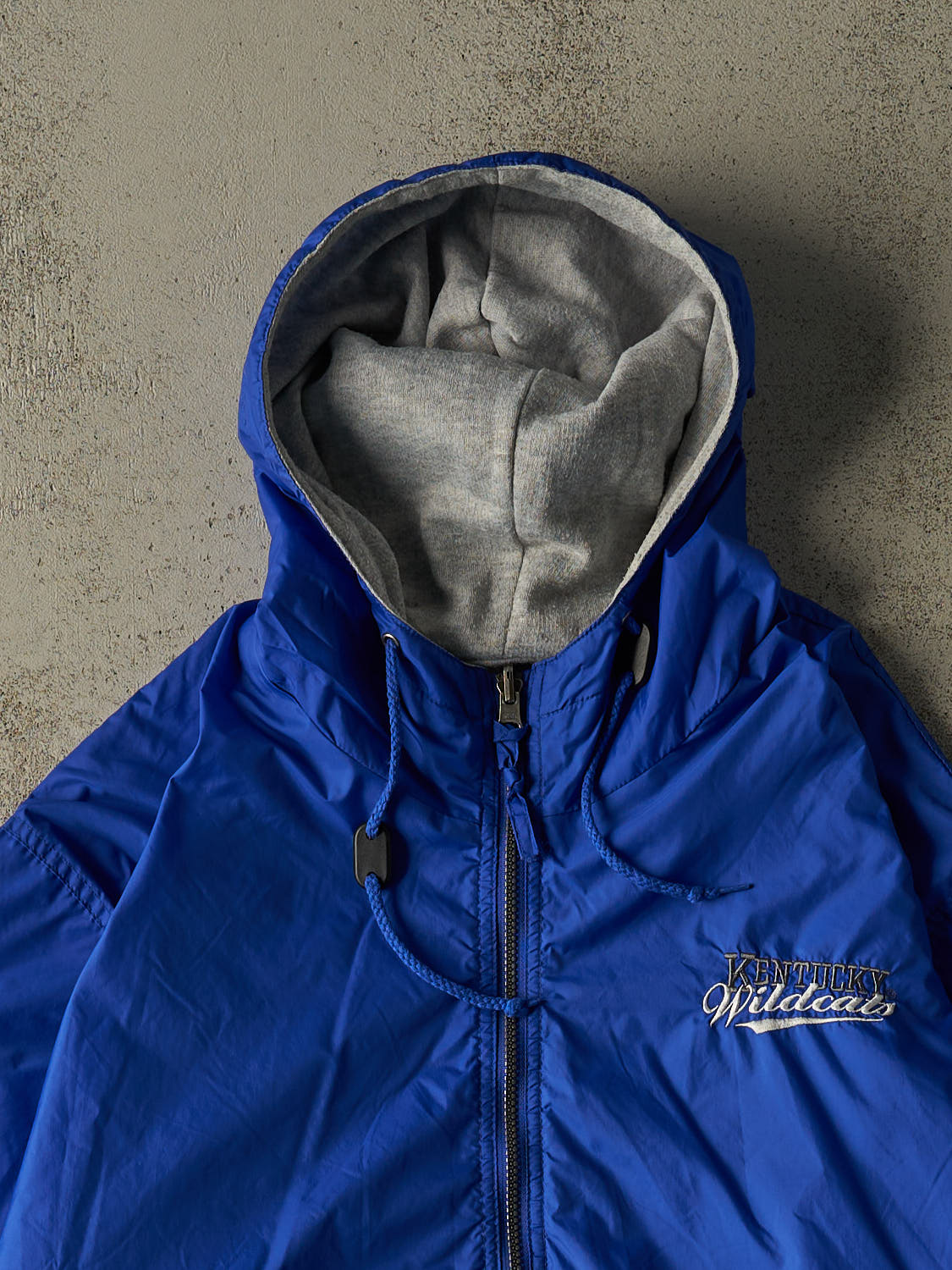 Vintage 90s Blue University of Kentucky  Wildcats Reversible Hooded Windbreaker Jacket (L/XL)