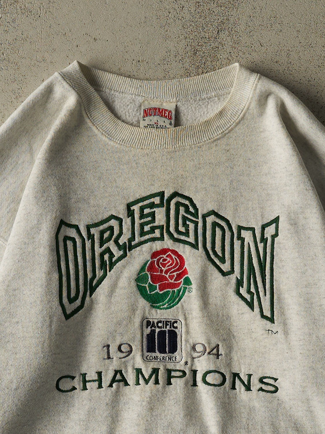 Vintage 94' Heather Grey University of Oregon Rose Bowl Conference Champions Crewneck (XL/XXL)
