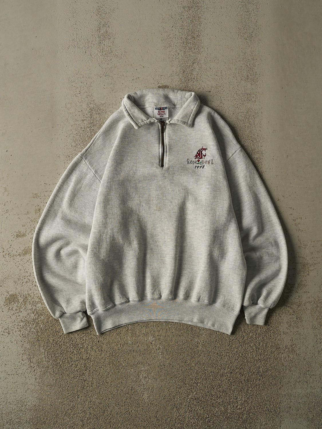 Vintage 98' Heather Grey Washington State University Rosebowl Quarter Zip (M)