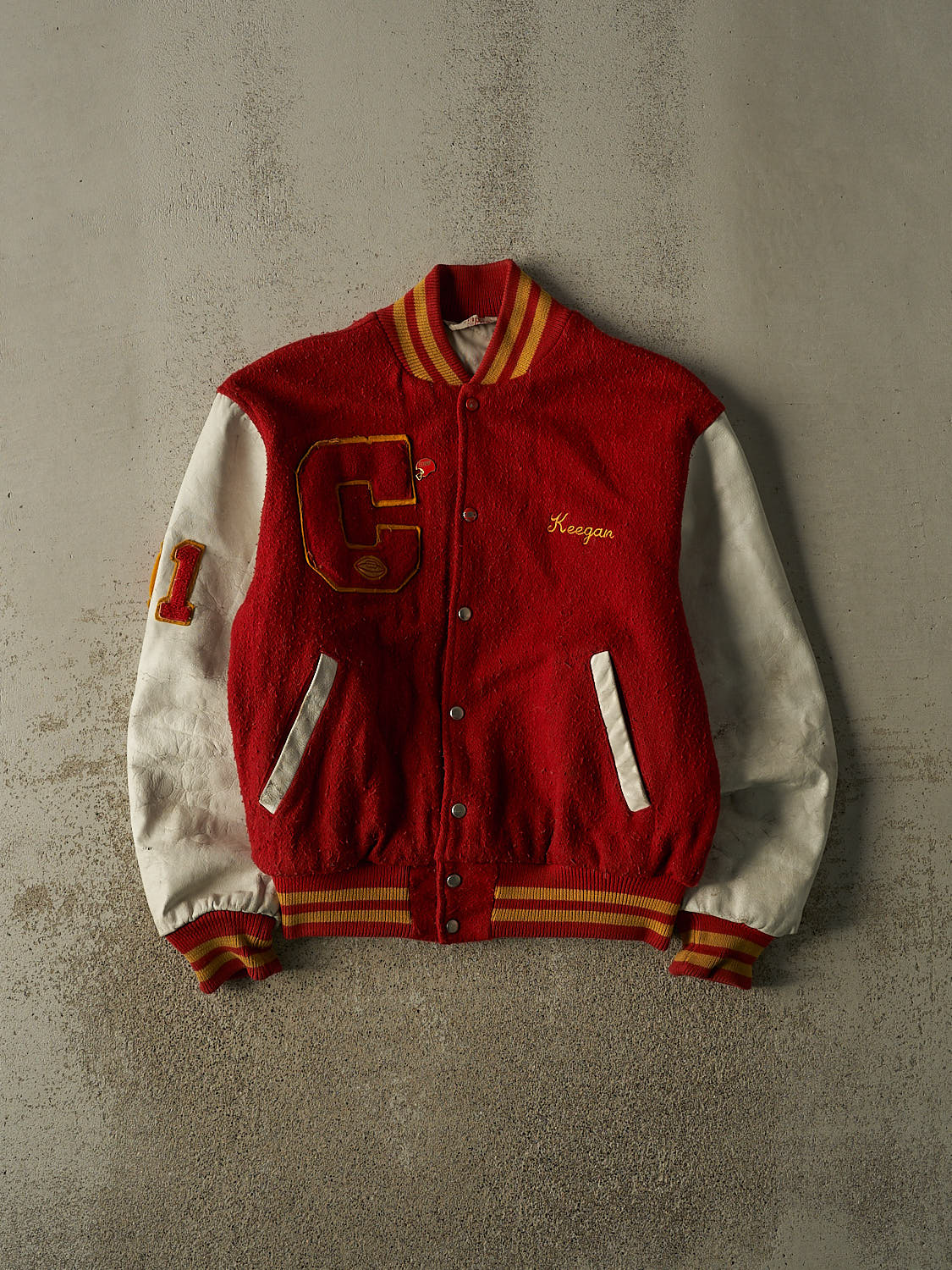 Vintage 70s Red Chaminade Football Varsity Jacket (M/L)