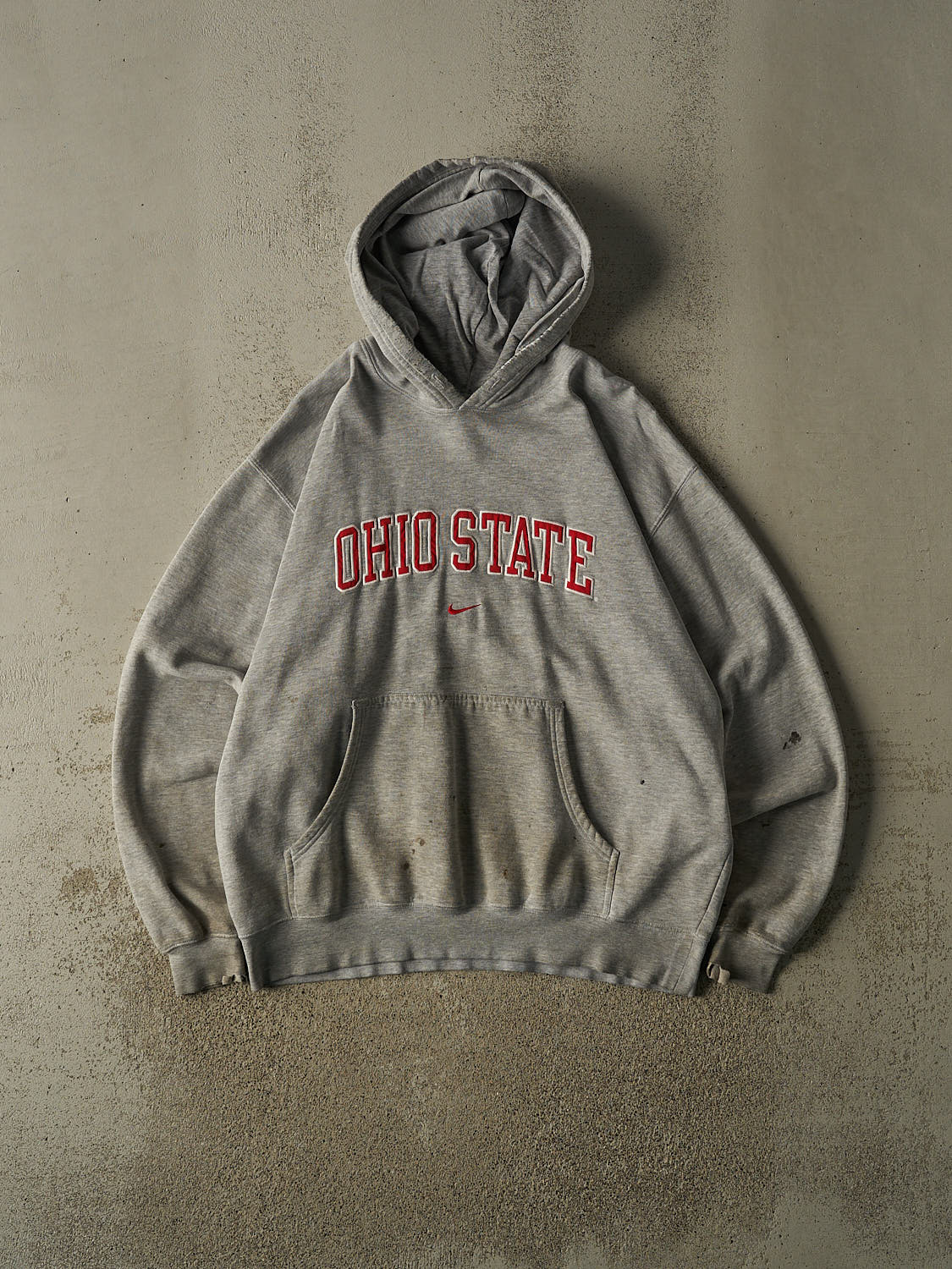 Vintage Y2K Grey Nike Middle Swoosh Ohio State University Hoodie (XL)