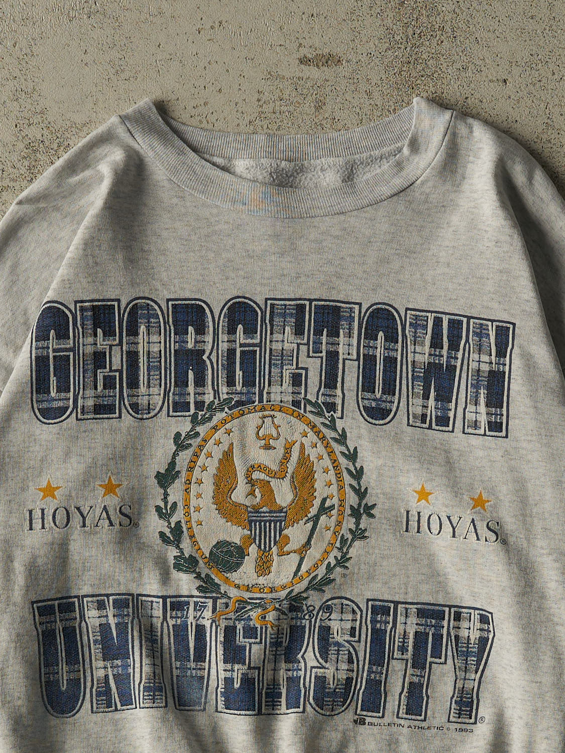 Vintage 93' Heather Grey Georgetown University  Crewneck (S)