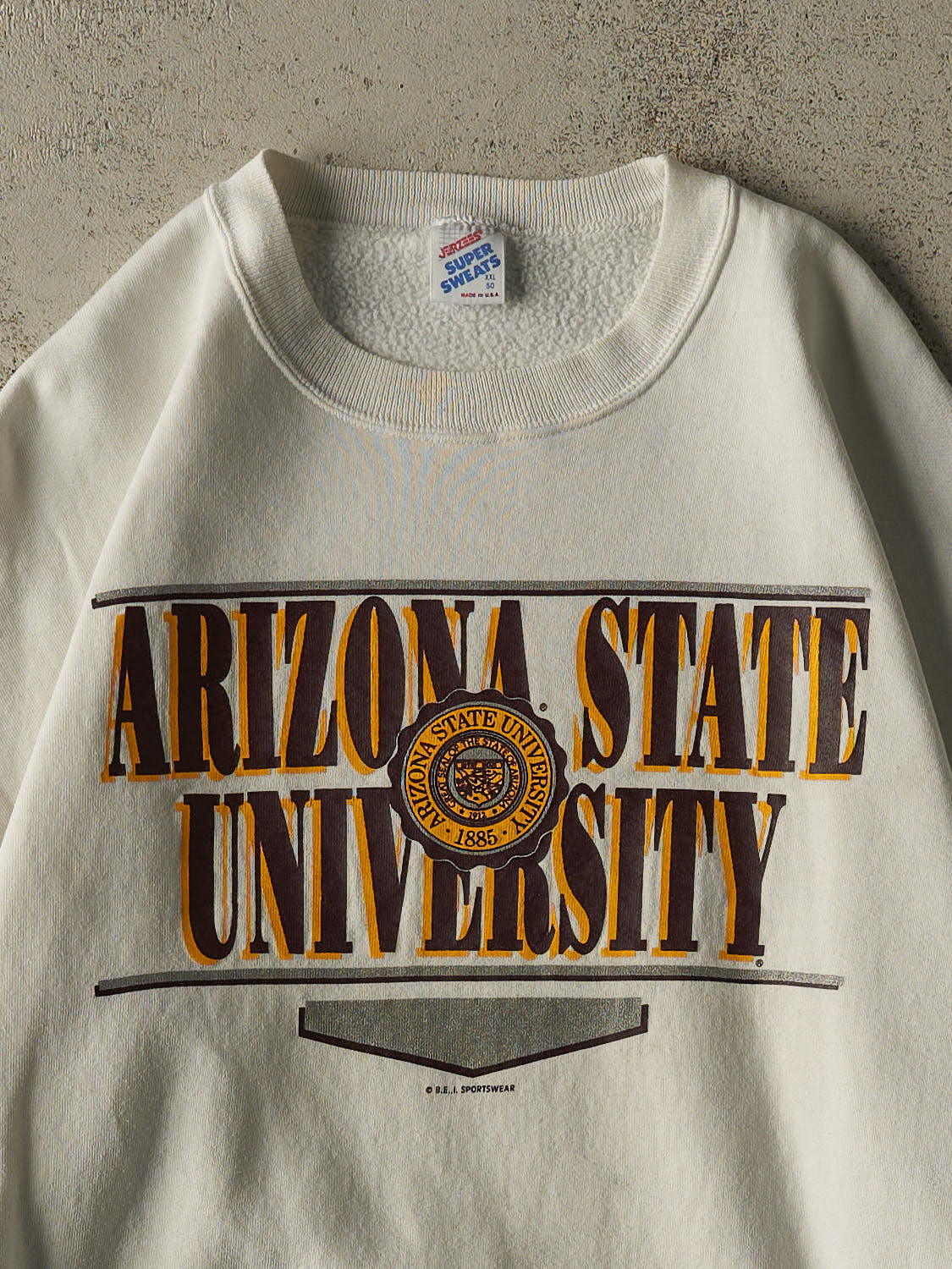 Vintage 90s White Arizona State University  Crewneck (L/XL)