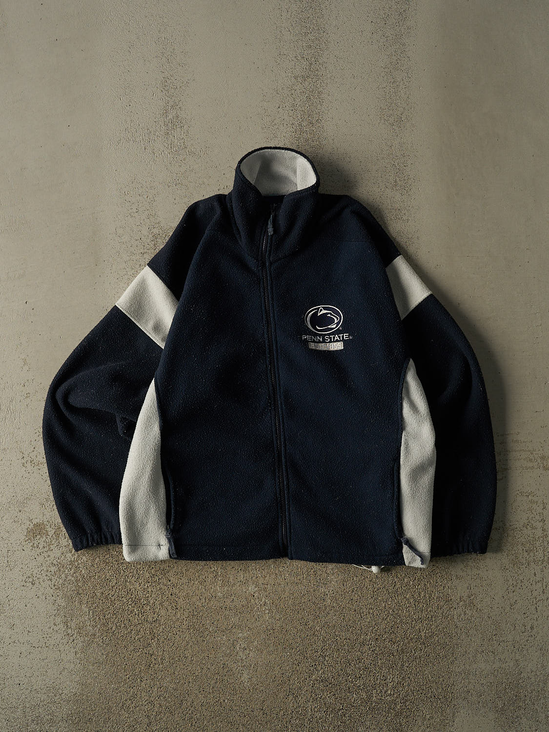 Vintage Y2K Navy Blue Penn State University Embroidered Zip Up Fleece (XL)