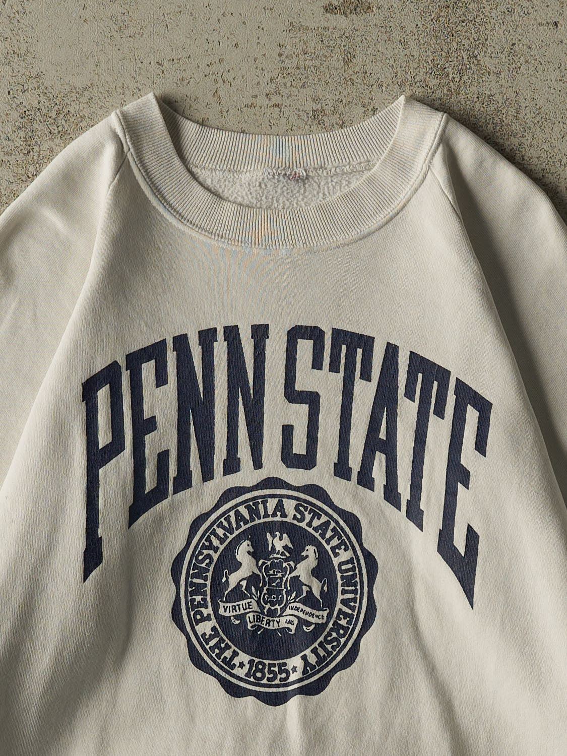 Vintage 80s White Penn State University Crewneck (XS/S)