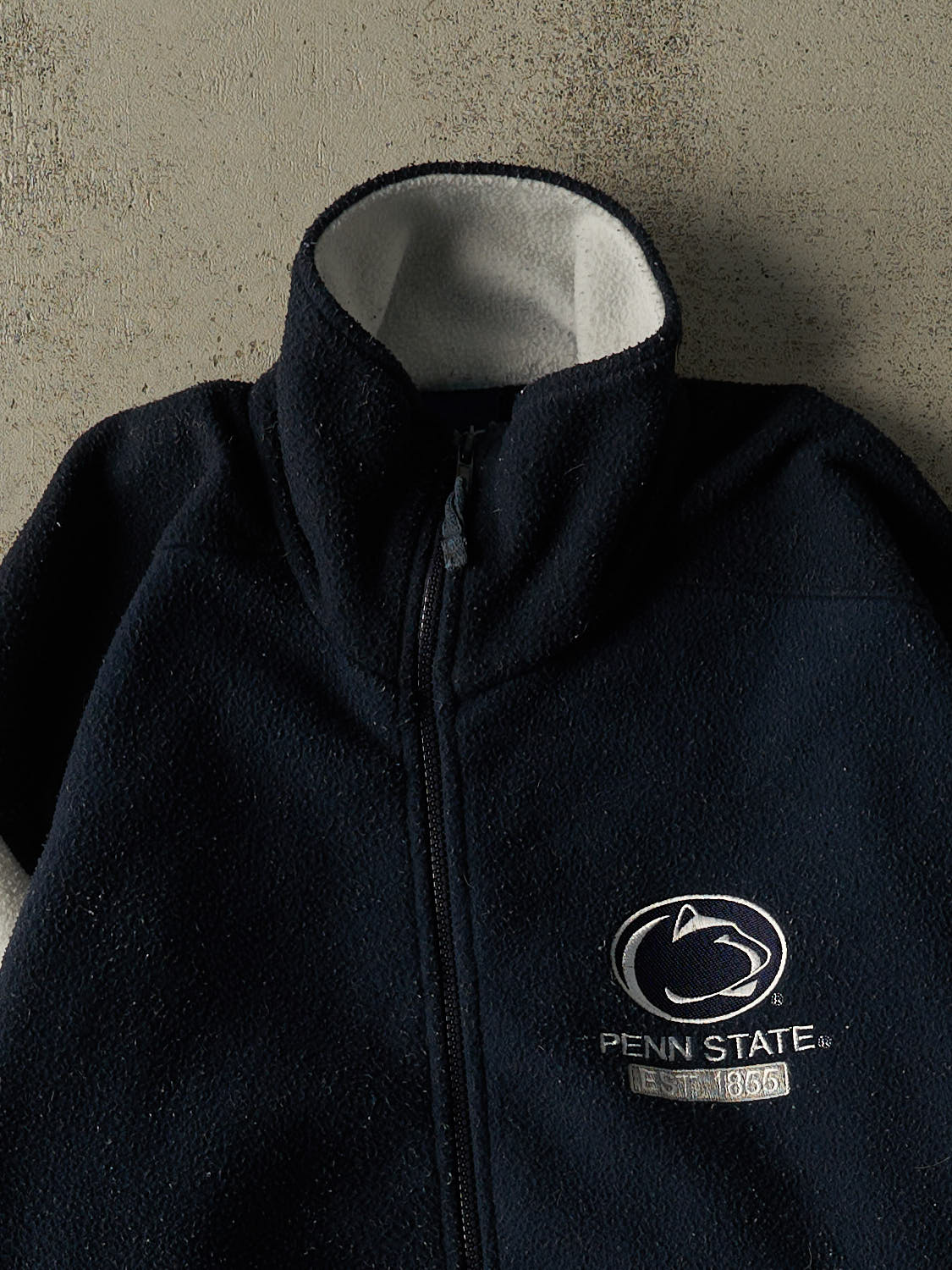 Vintage Y2K Navy Blue Penn State University Embroidered Zip Up Fleece (XL)
