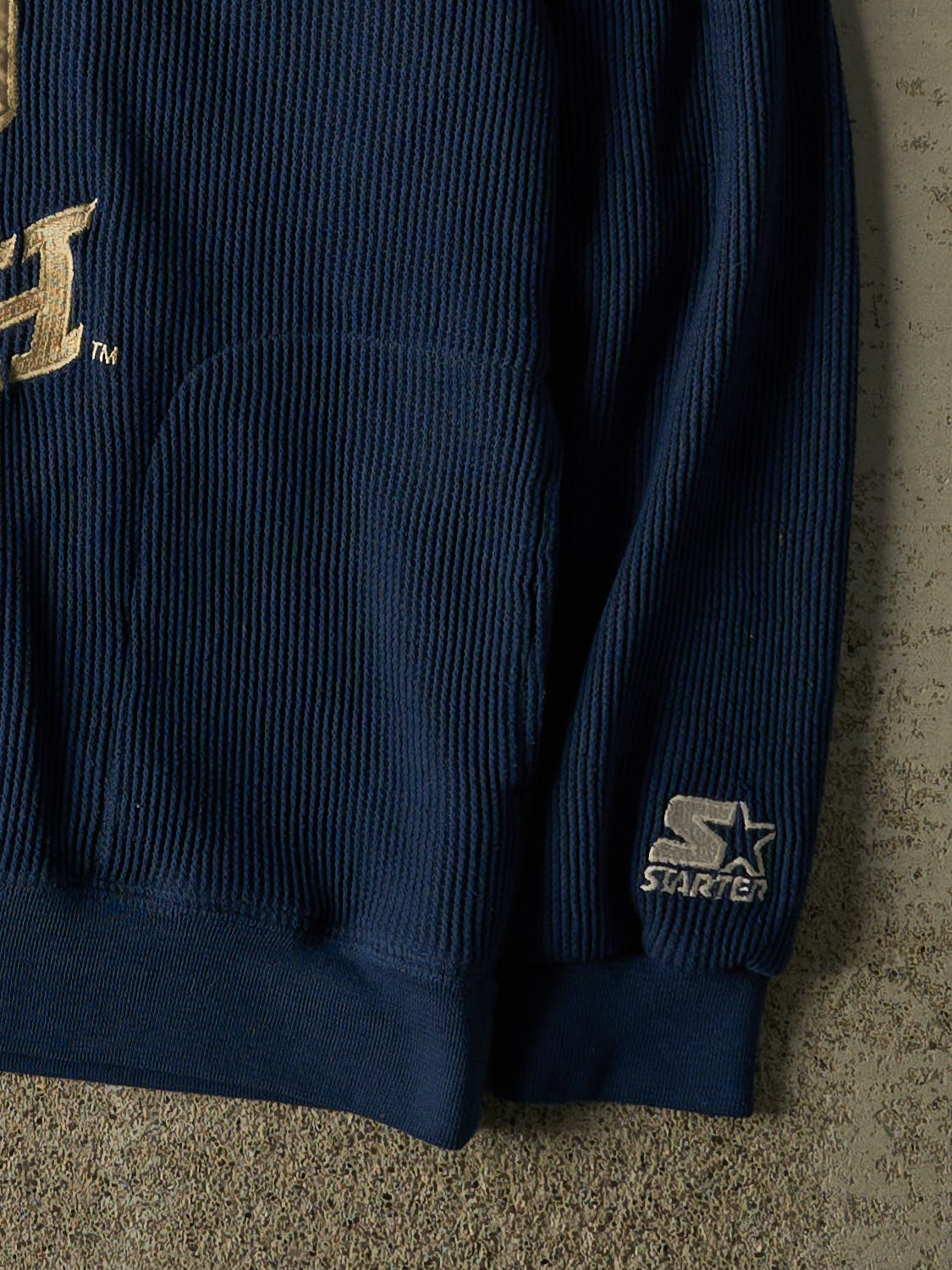 Vintage 90s Navy Blue University of Notre Dame Quarter Zip  Knit (M/L)