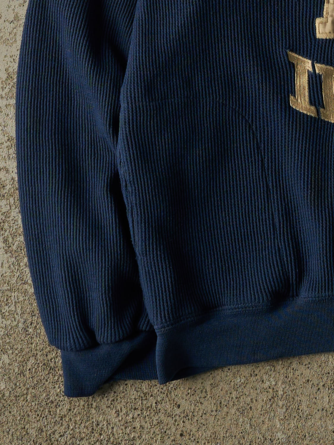 Vintage 90s Navy Blue University of Notre Dame Quarter Zip  Knit (M/L)
